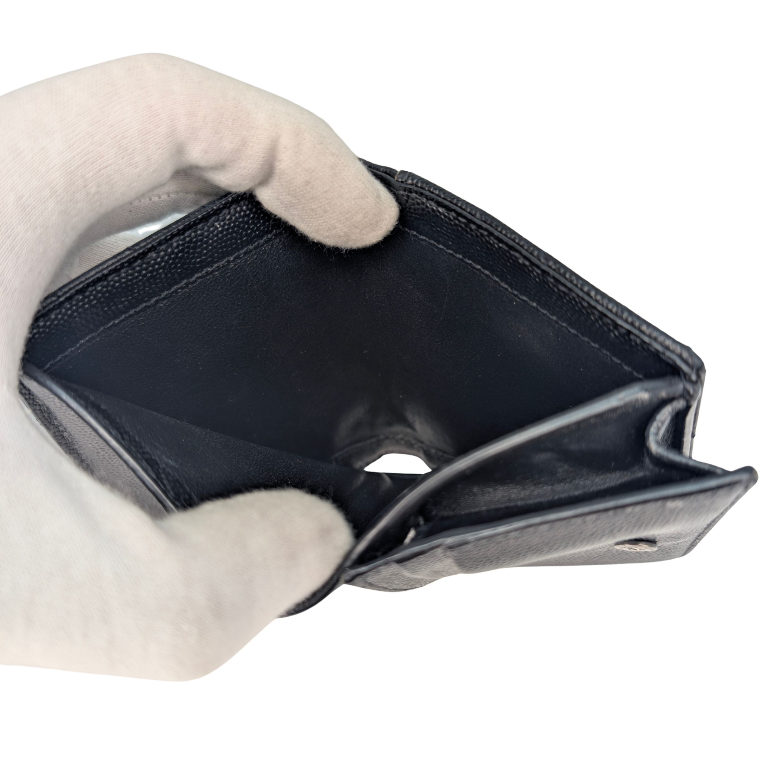 Yves Saint Laurent Cassandre Metalasse Wallet Black