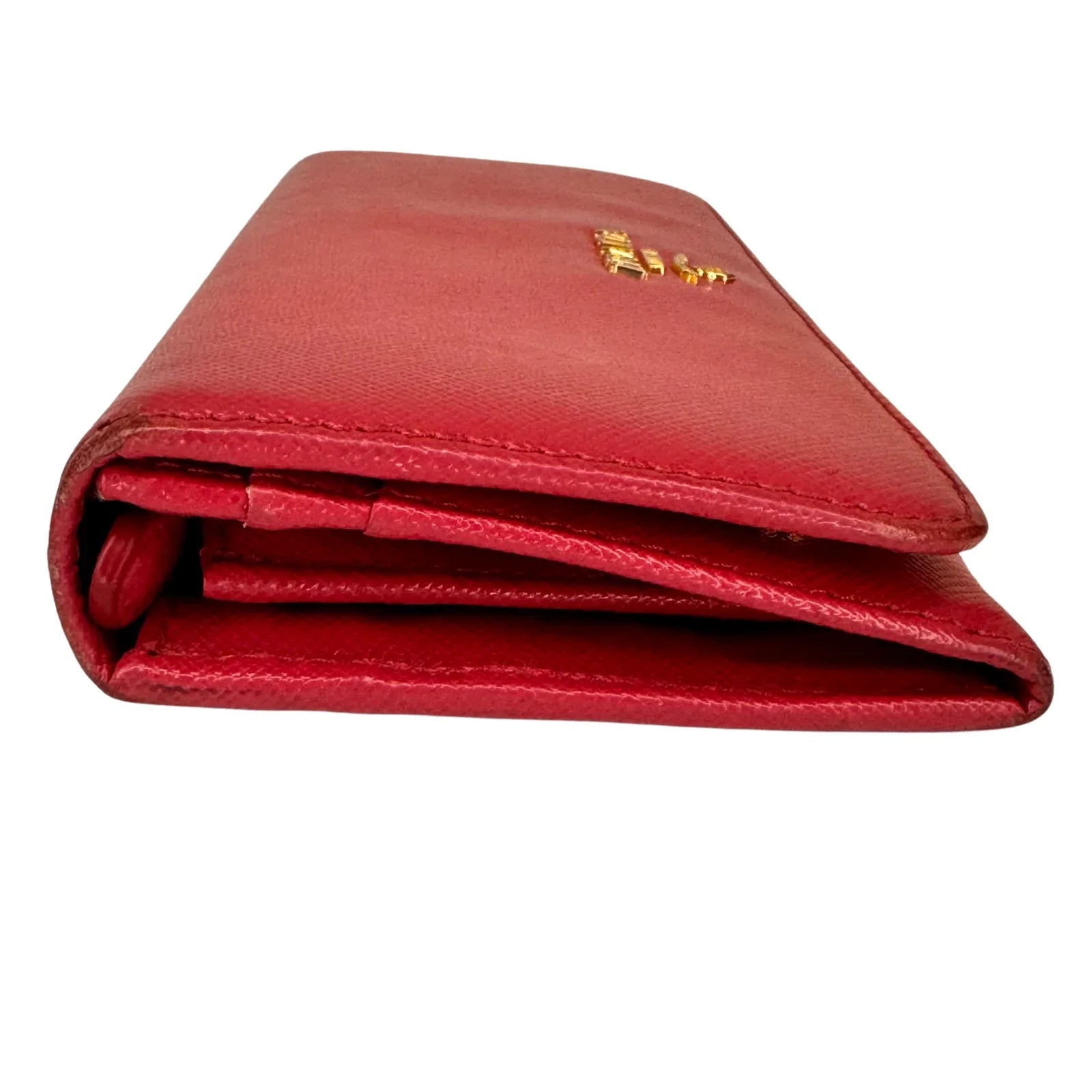 Prada Vitello Daino Continental Flap Wallet in Pink