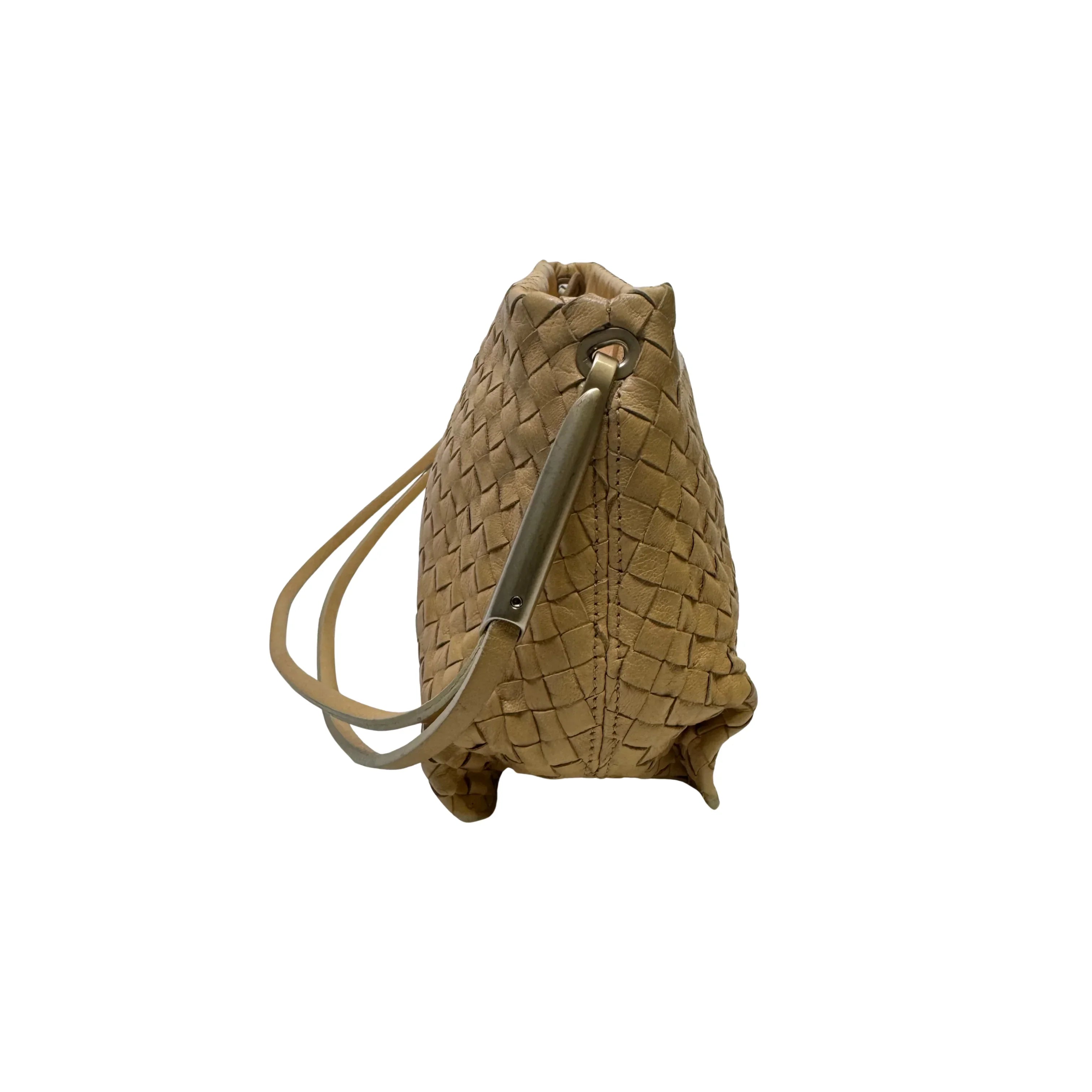 Bottega Veneta Intrecciato Shoulder Bag beige