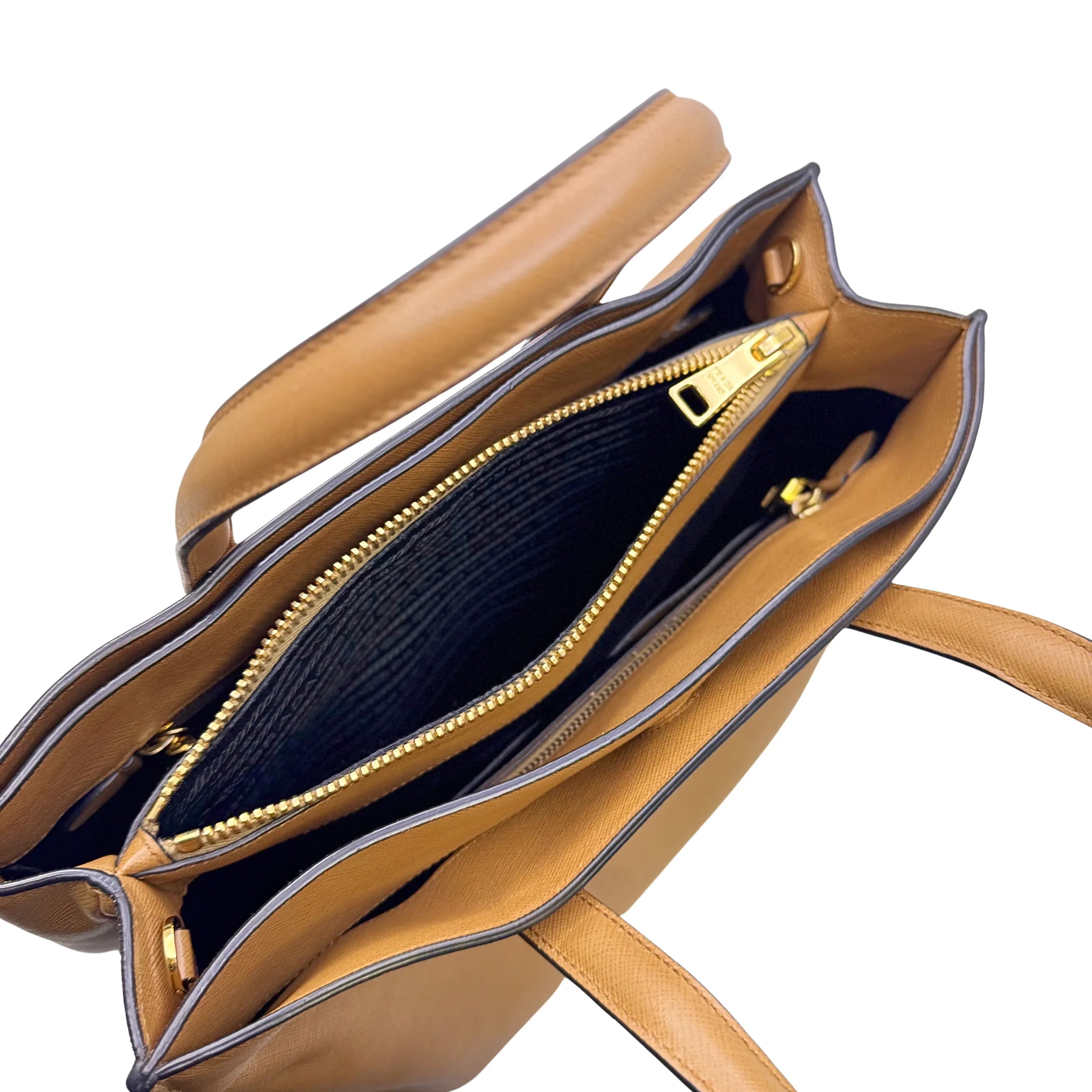 Prada Saffiano Handbag Leather Brown - Lost Designer