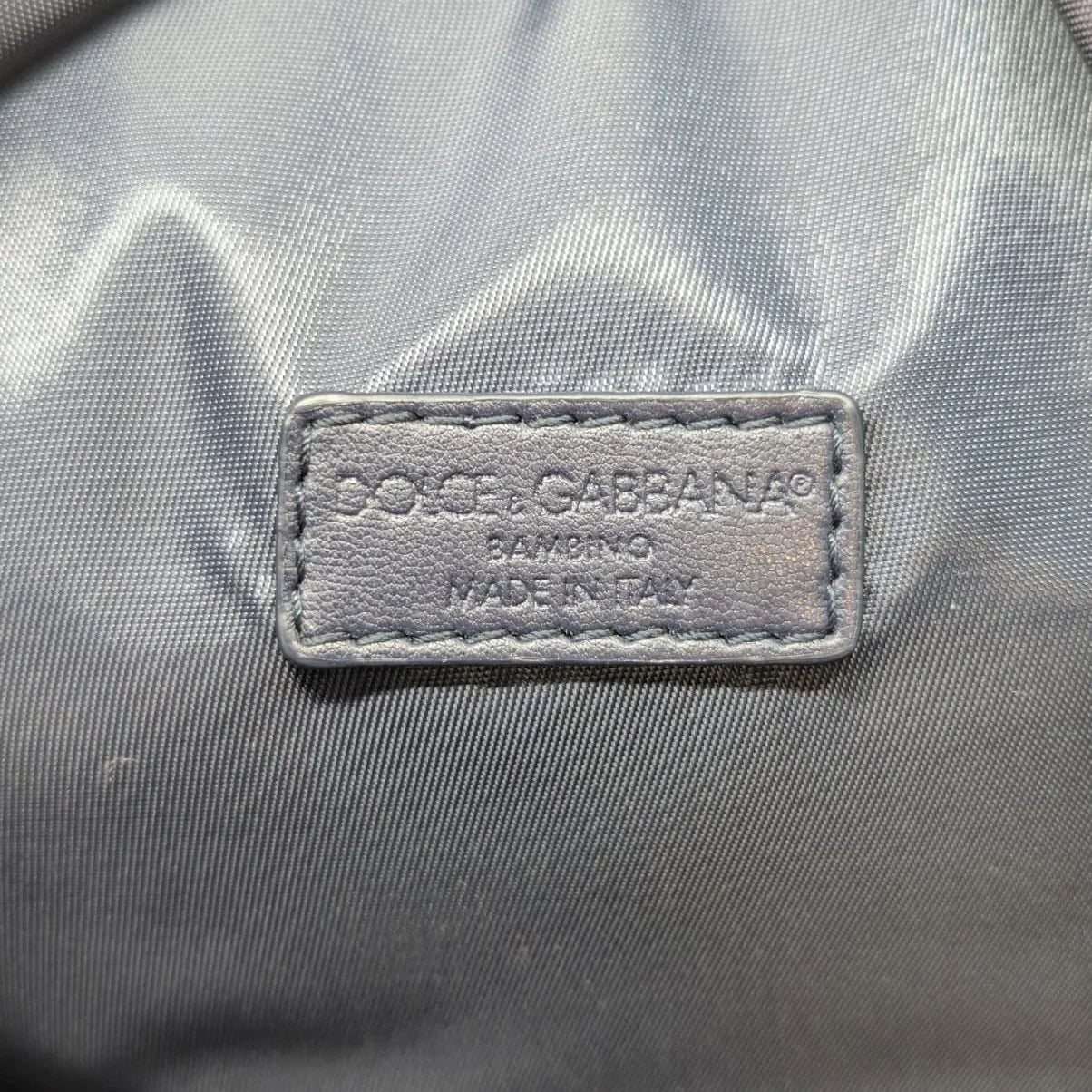 Dolce & Gabbana Backpack With Medal Print Nylon Navy Blue - Lost Designer