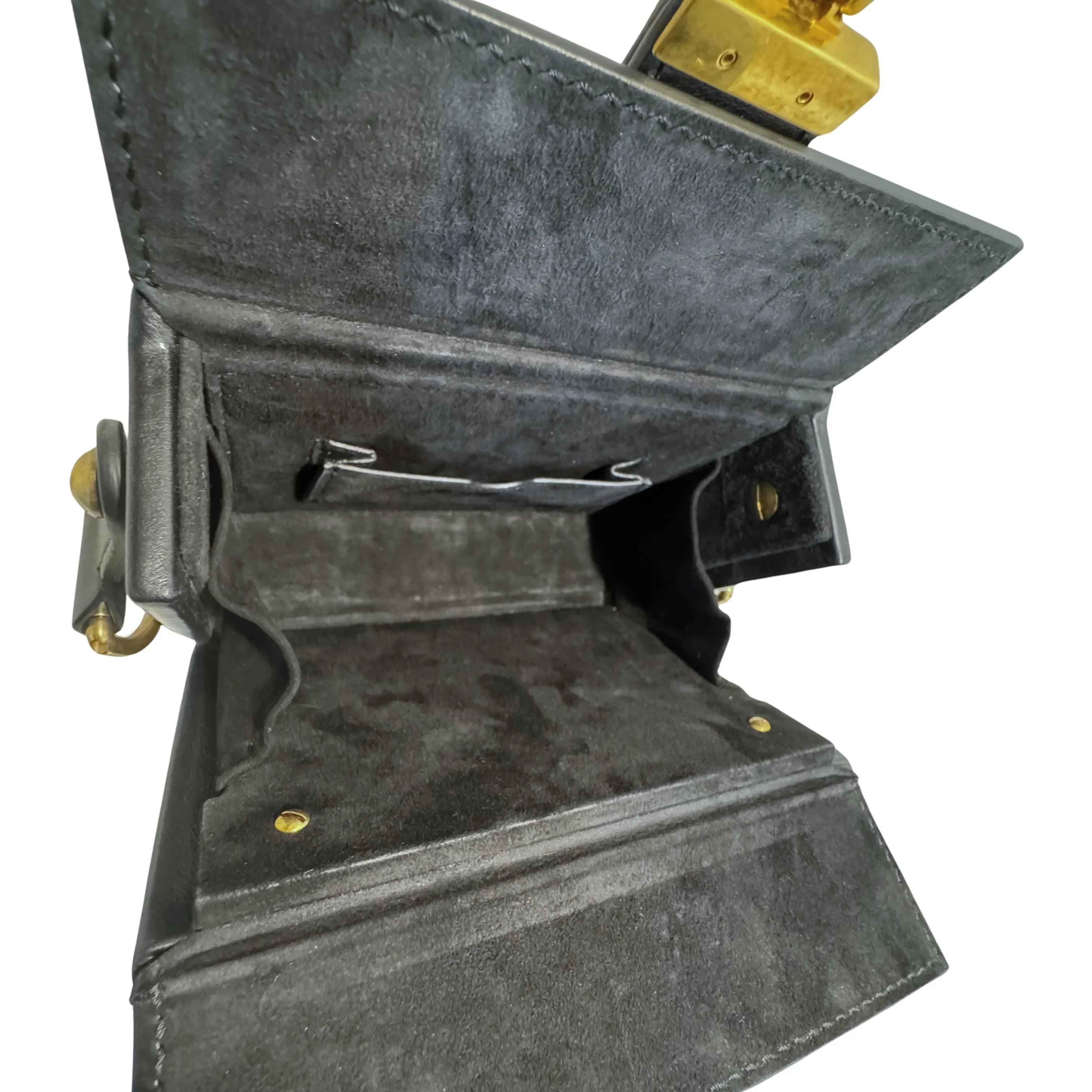 Dior Lockbox Zodiac Shoulder Bag Leather Black - Lost Designer