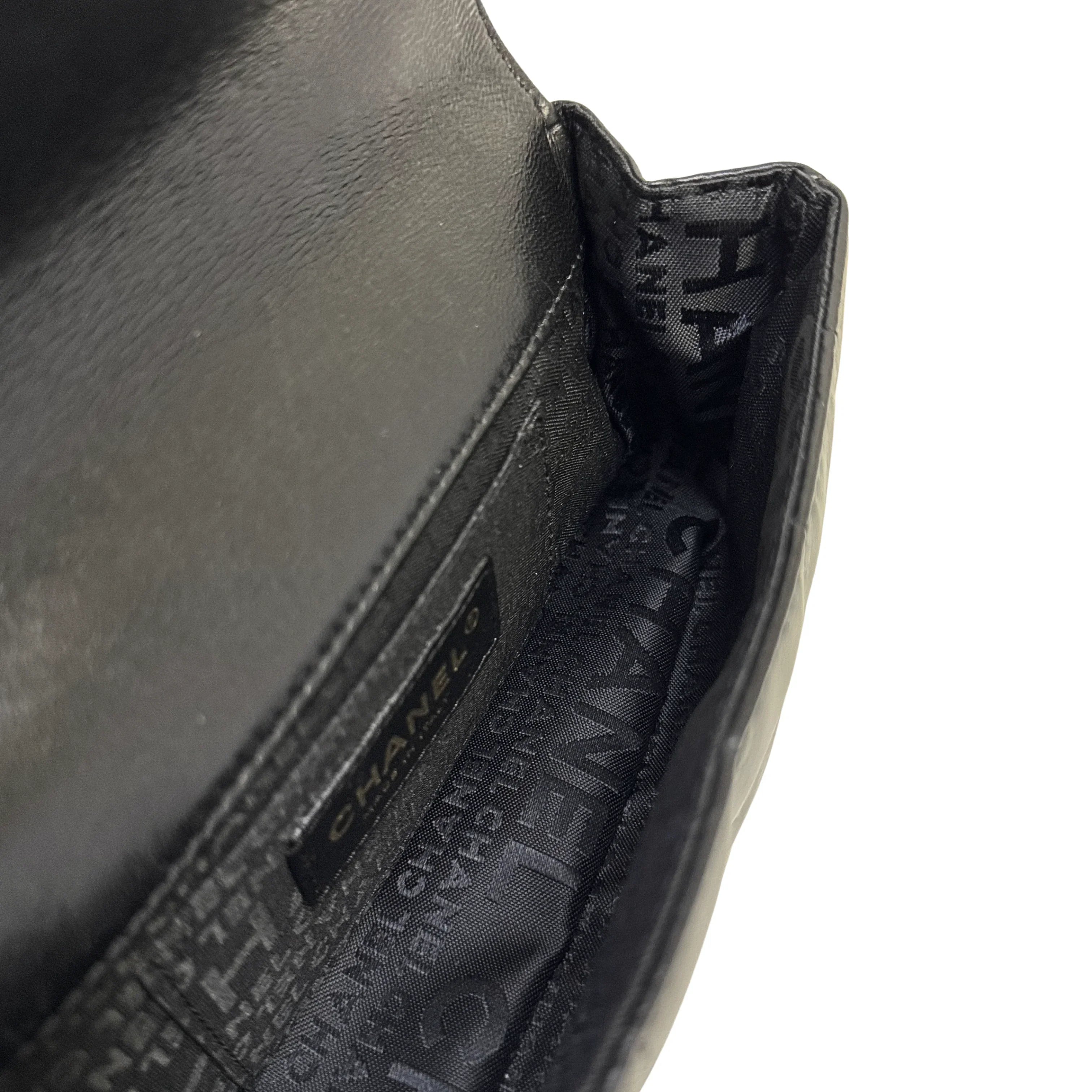 Chanel Bar Quilted Shoulder Bag Leather Black - Lost Designer