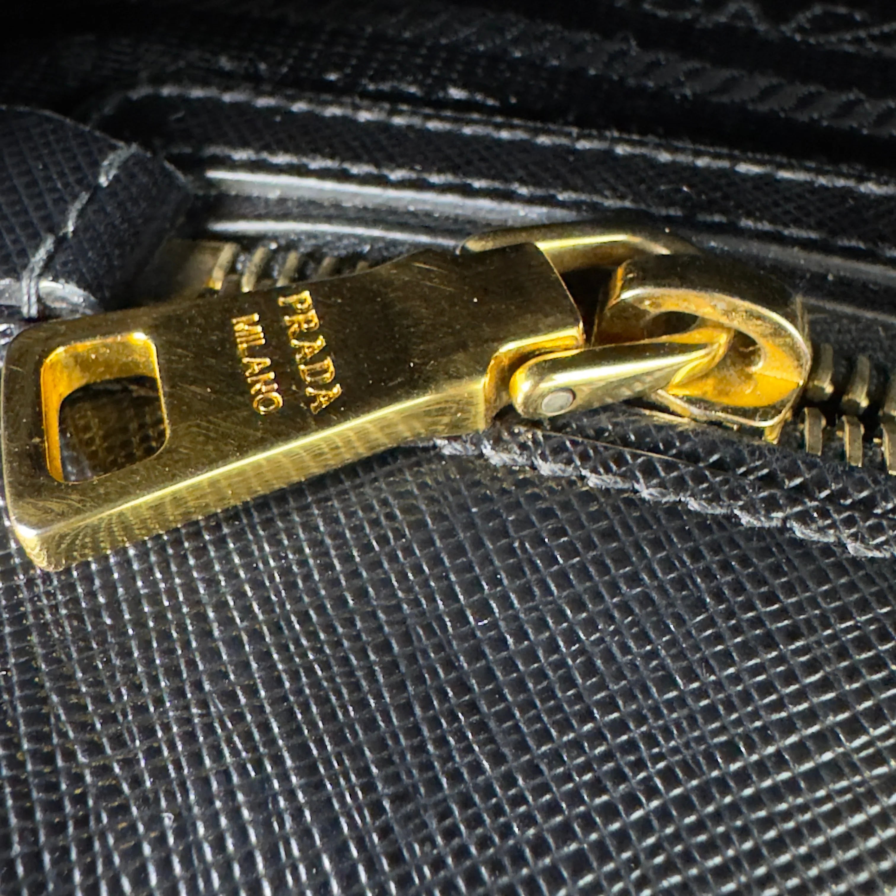 Prada Safiano Lux Medium Tote Bag Black - Lost Designer