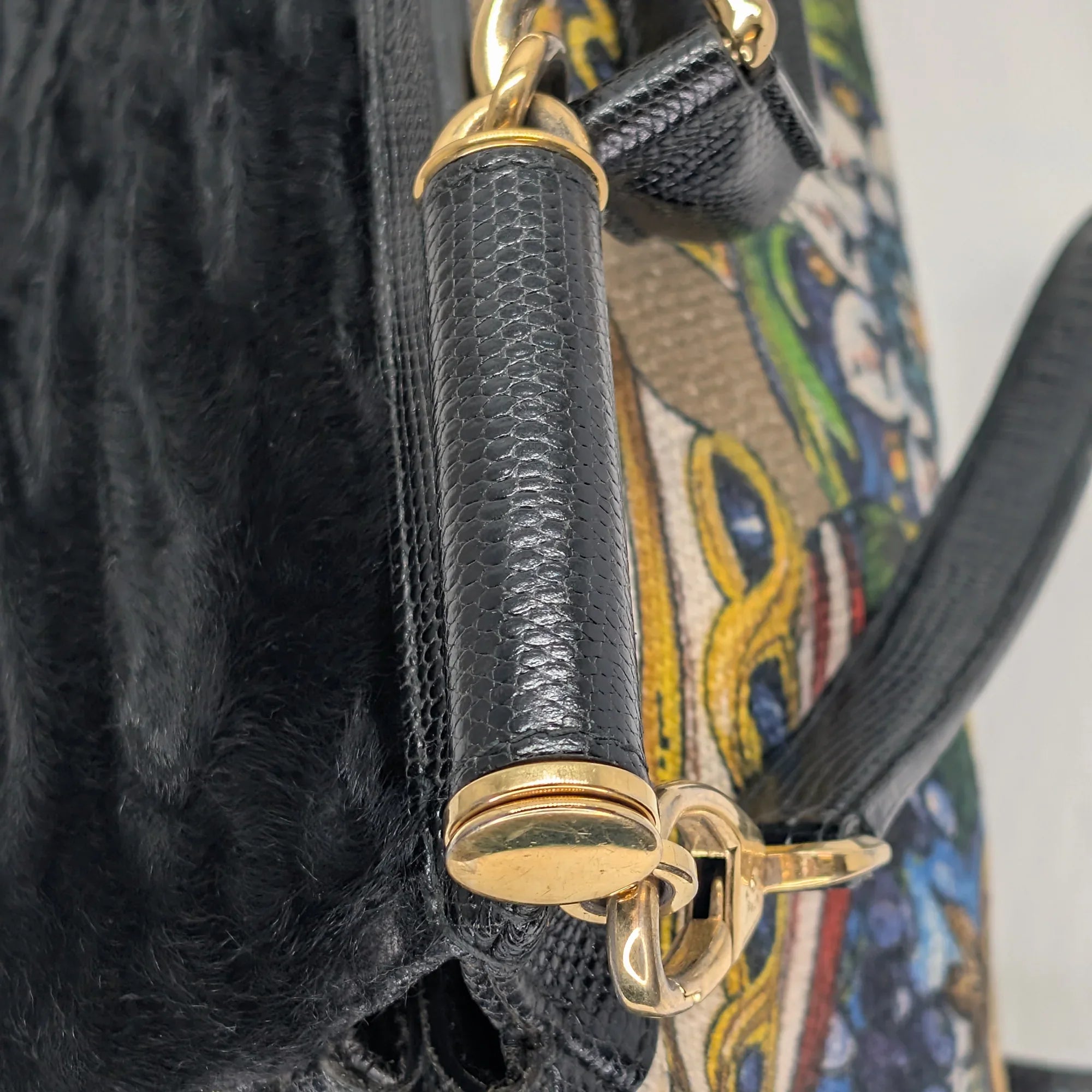 Dolce & Gabbana Sicily Handbag Floral/Black - Lost Designer