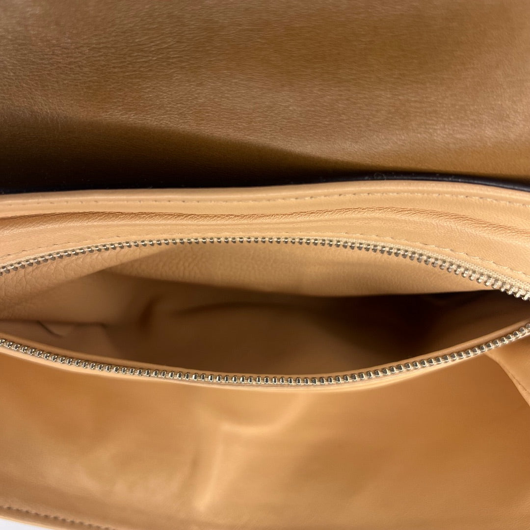 Chloé Turn Lock Patent Leather Clutch – Dark Blue Bag