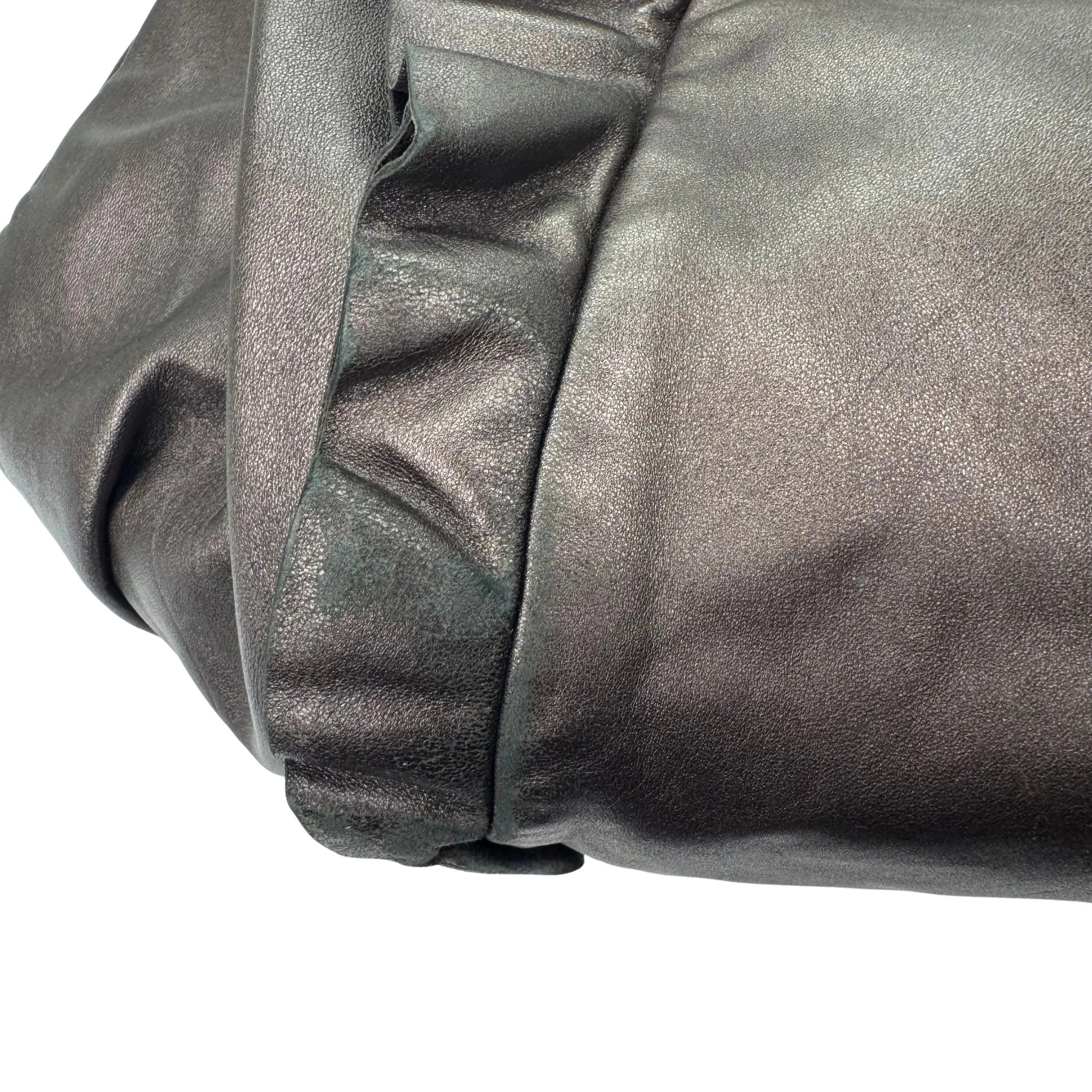 Prada Nappa Ruffle Hobo Grafite Mordore Shoulder Bag - Lost Designer