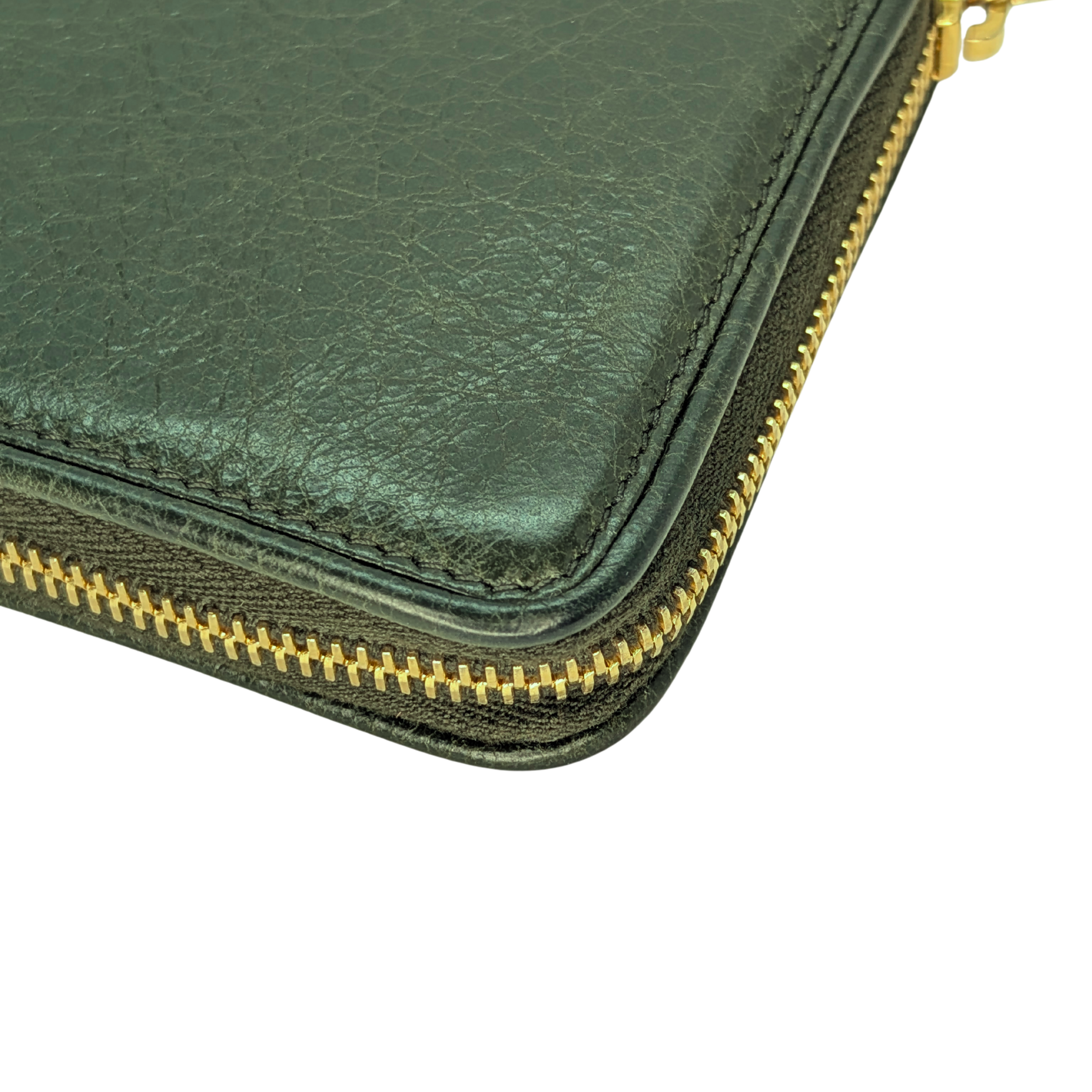 Balenciaga Zip Around Long Wallet Olive Green