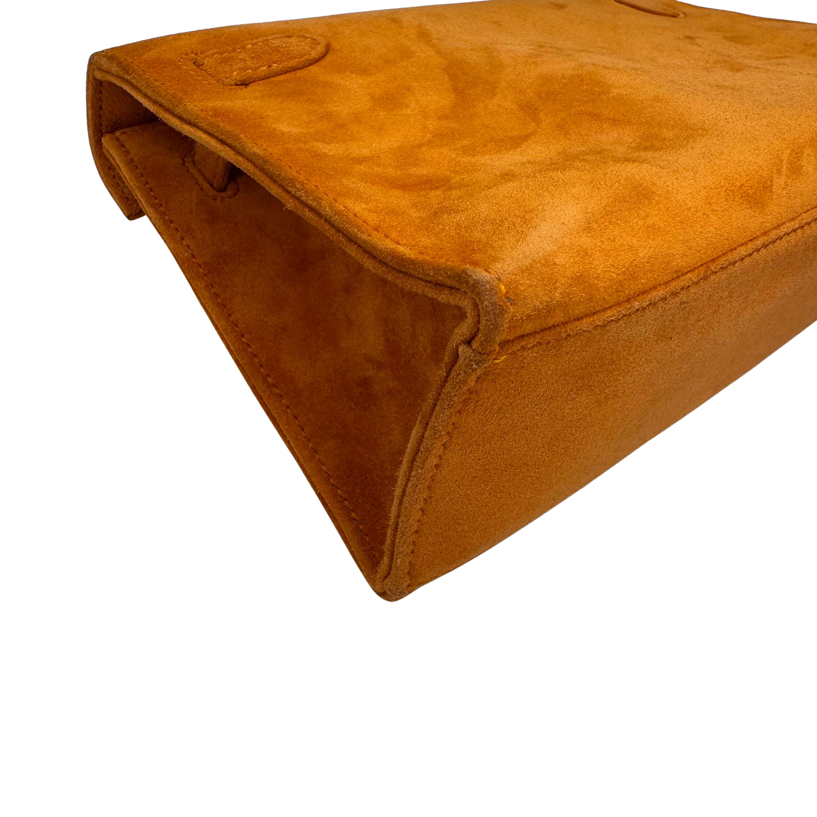 Hermès Kelly Pochette Orange H Veau Doblis Suede PWH ☐ I Stamp