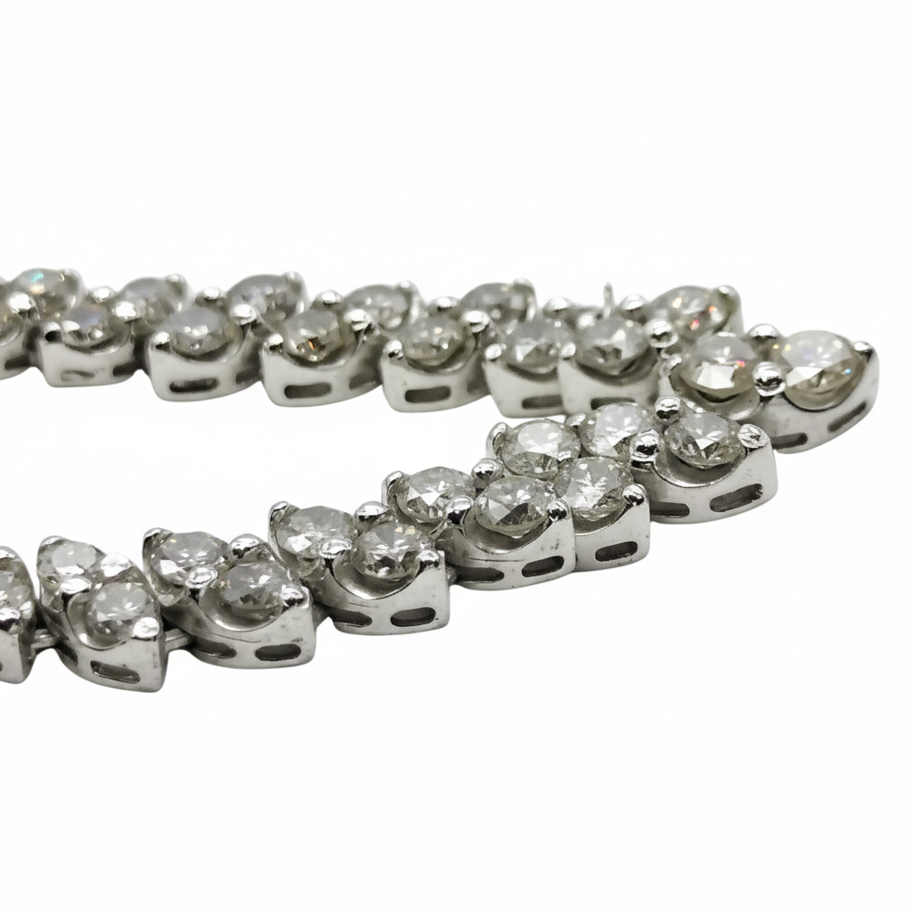 10.0ct Platinum Natural Round Brilliant Diamond Collar Necklace