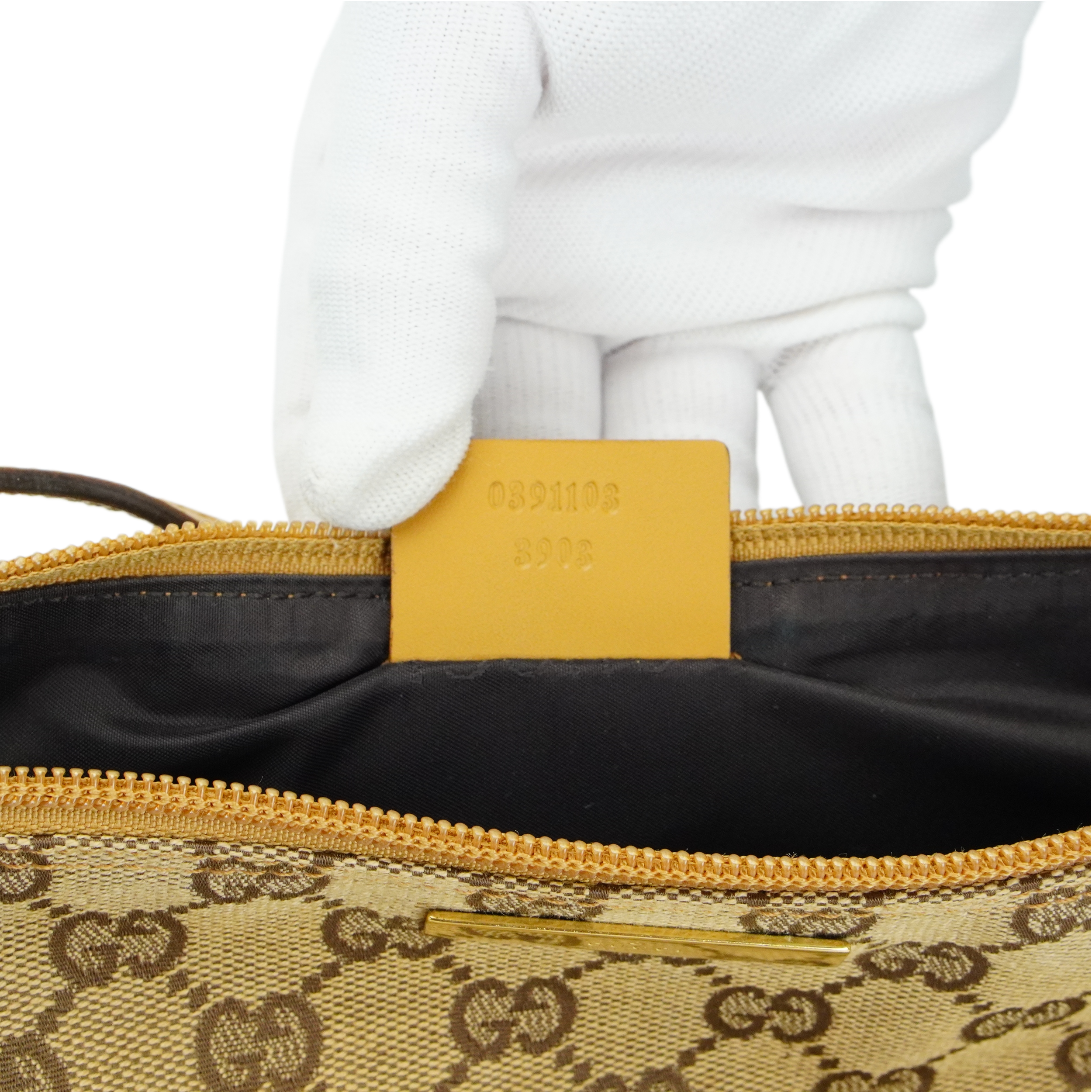 Gucci Beige GG Monogram Boat Pochette Bag