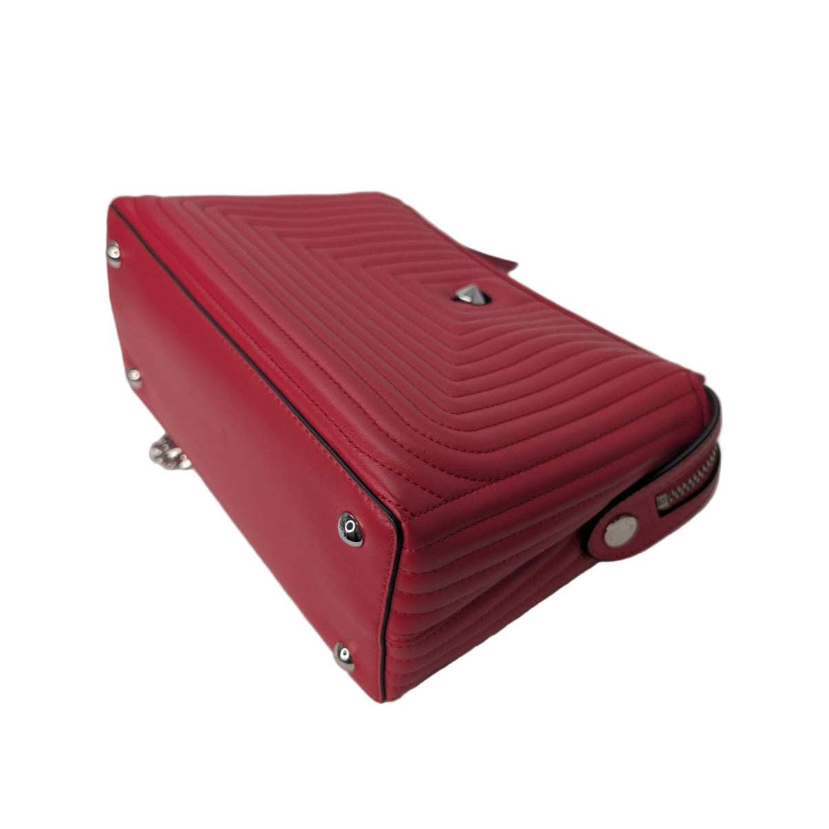 Fendi Dotcom Quilted Crossbody Bag Leather Red