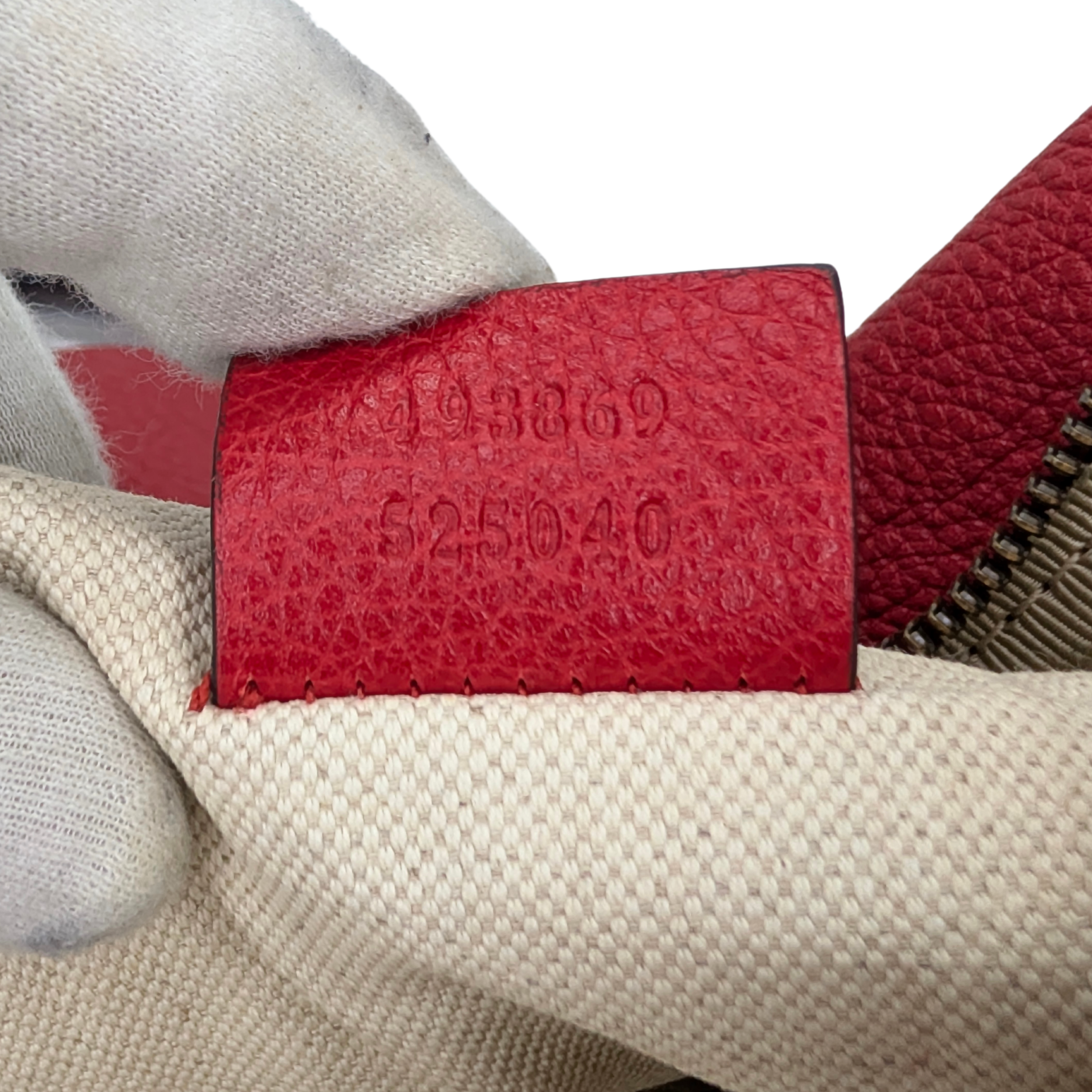 Gucci Grained Calfskin Logo Belt Bum Bag Hibiscus Red