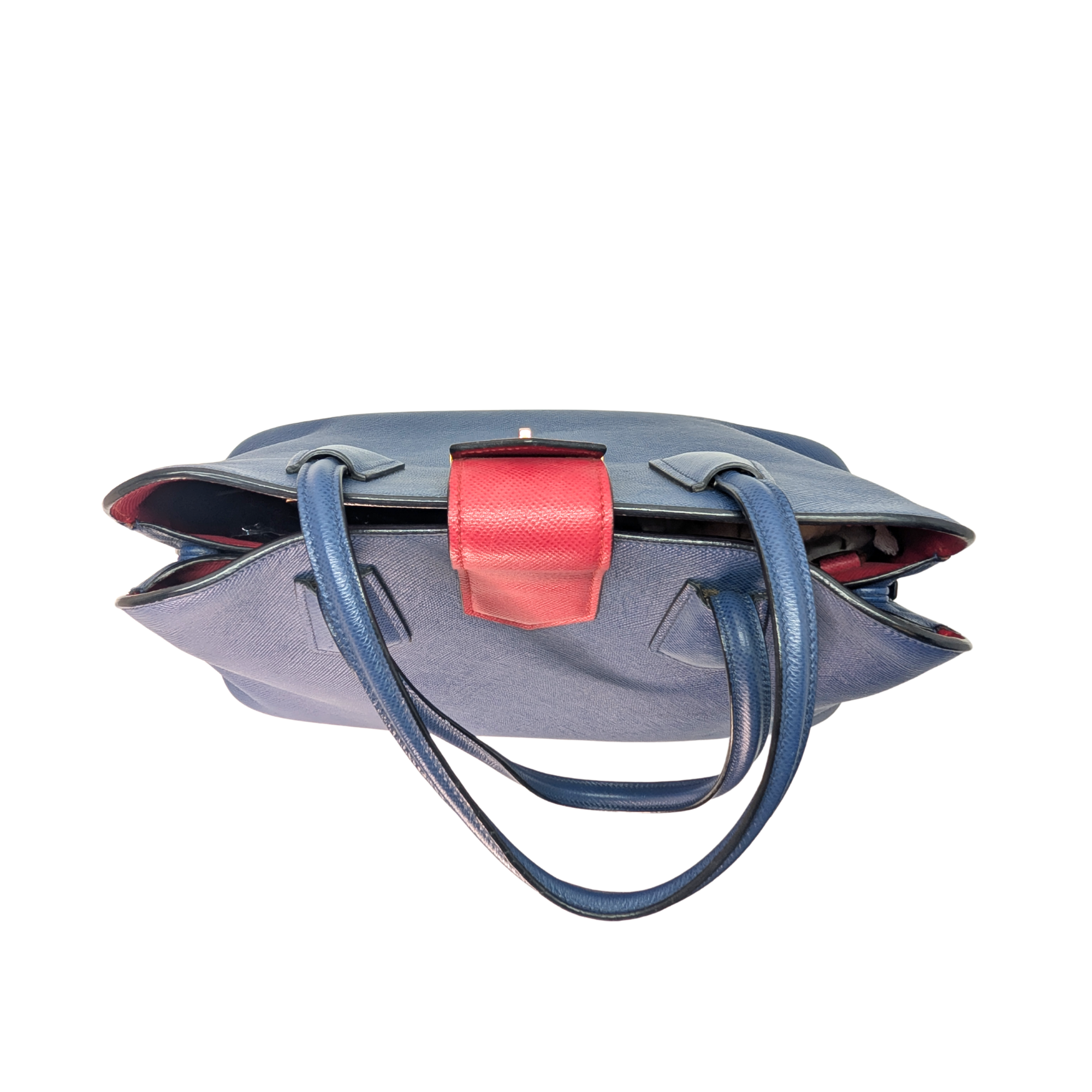 Prada Saffiano Cuir Tote Bag Navy Blue