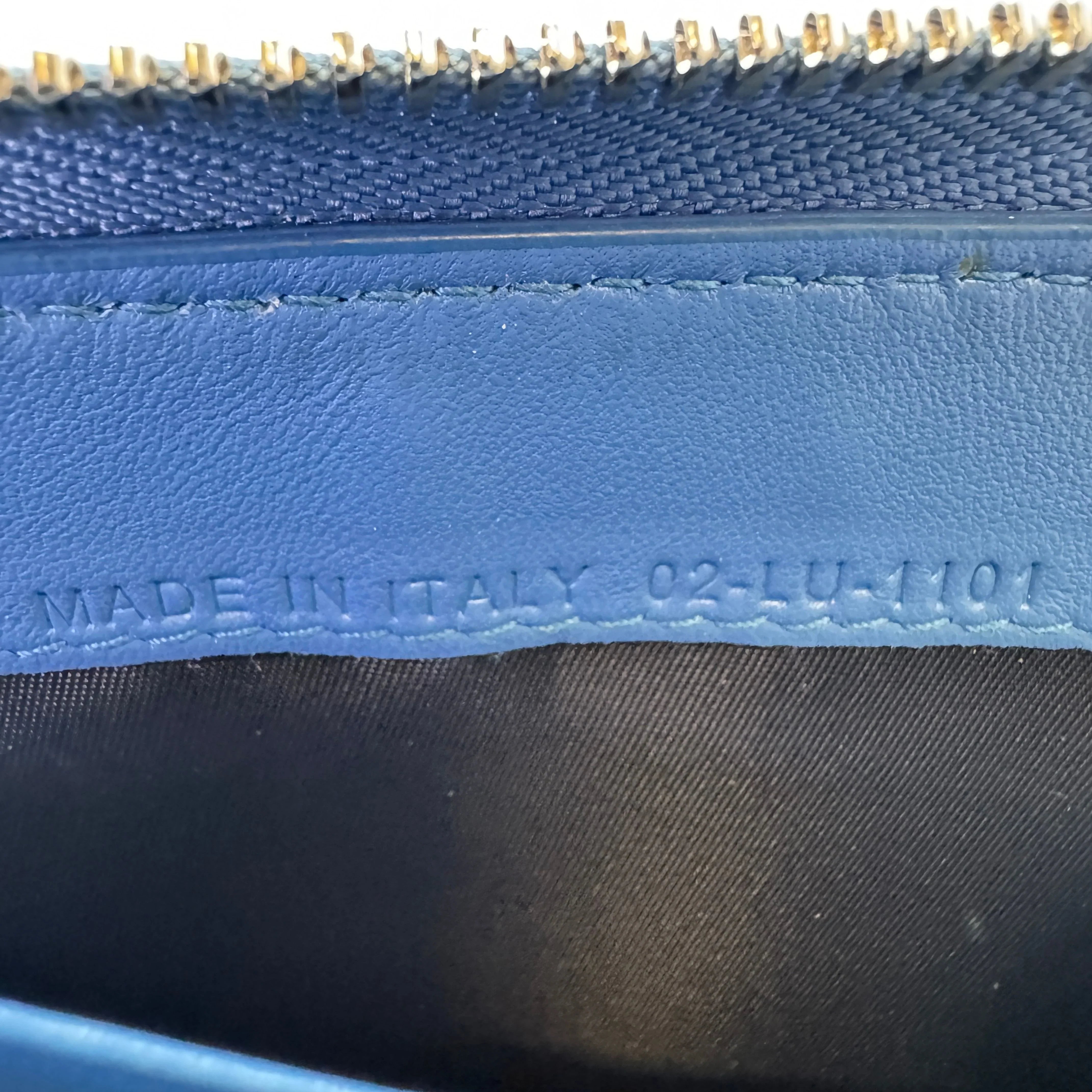 Dior Lambskin Cannage Wallet Blue - Lost Designer