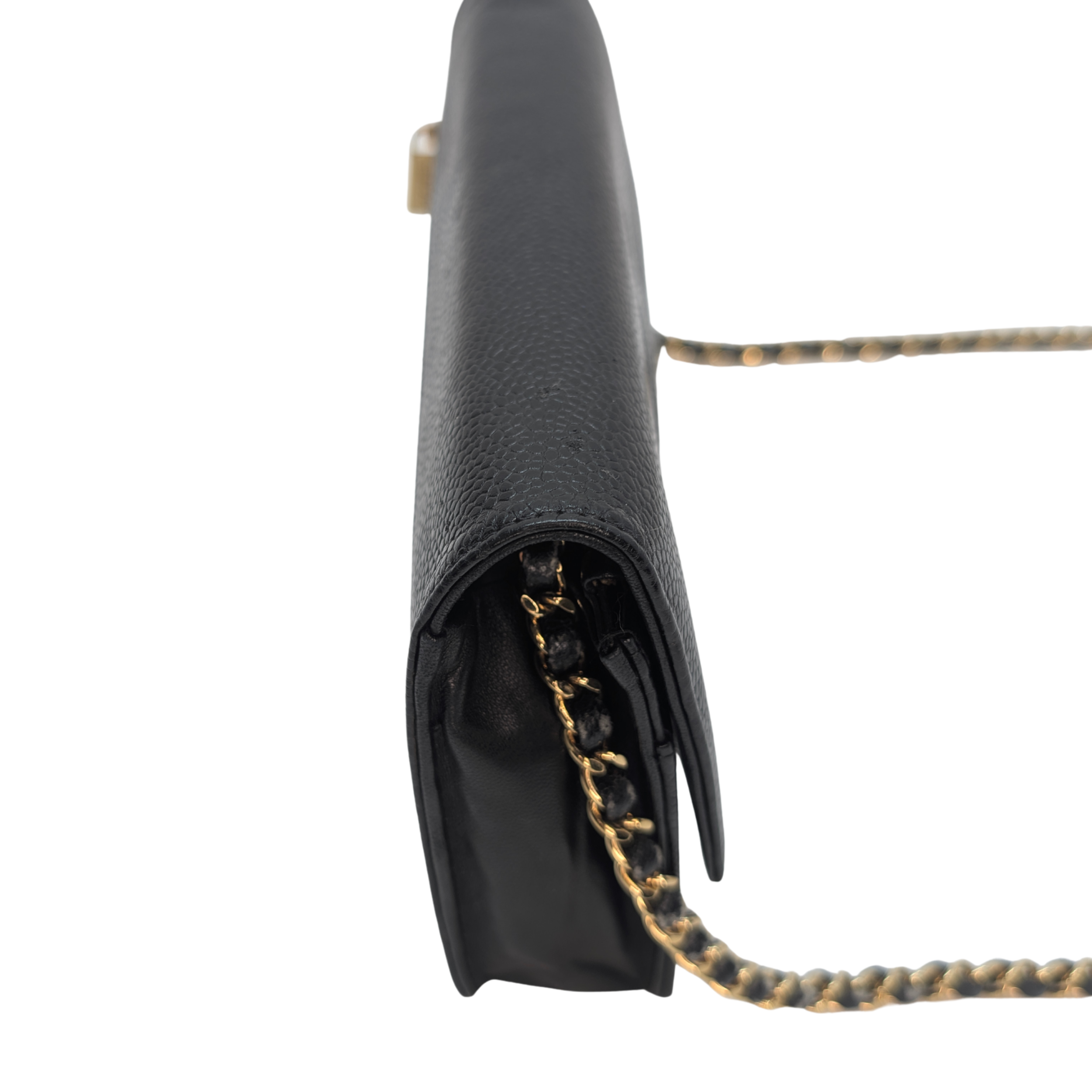 Chanel Caviar Timeless CC Wallet On Chain WOC Black
