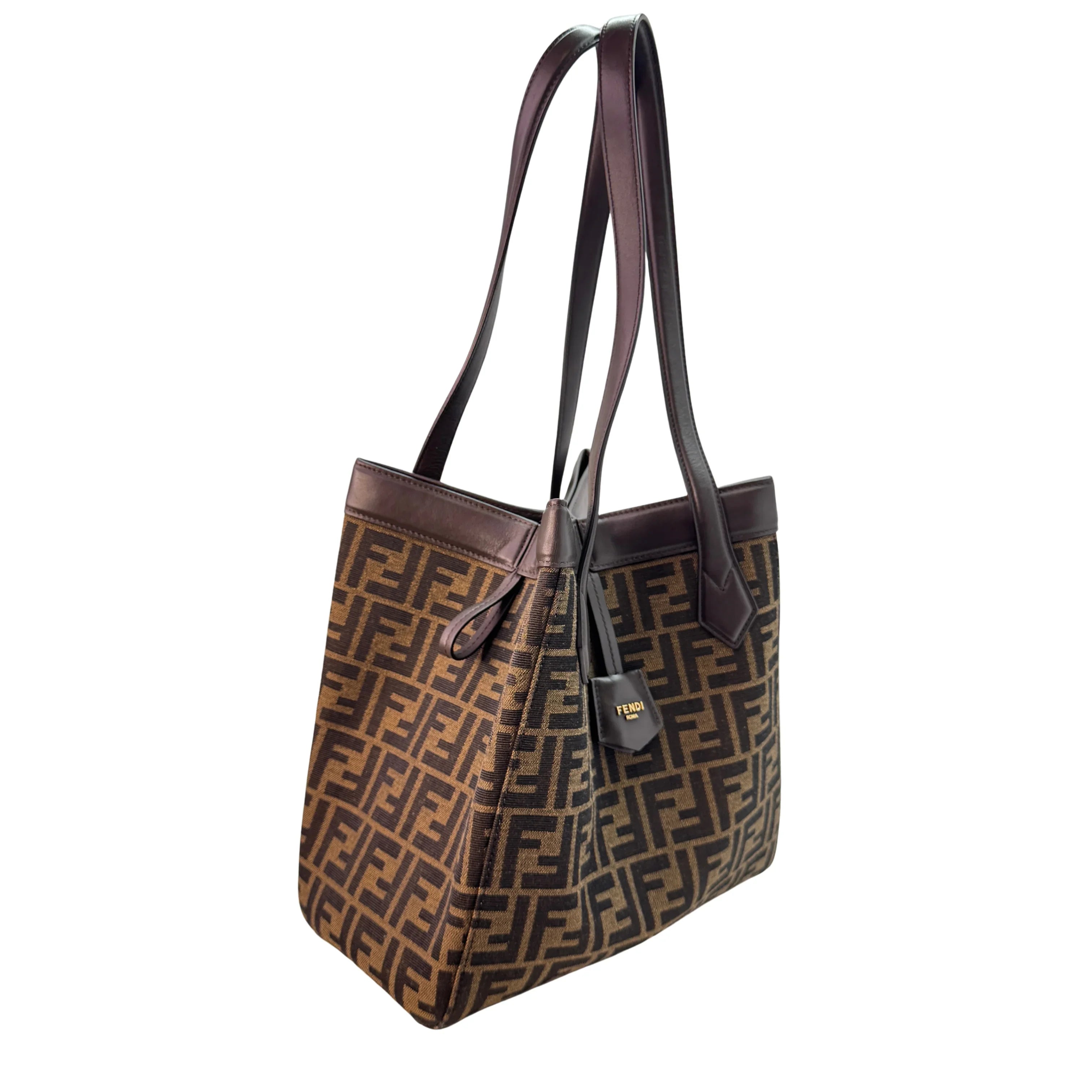 Fendi Origami Medium Fabric Tote Bag Brown - Lost Designer