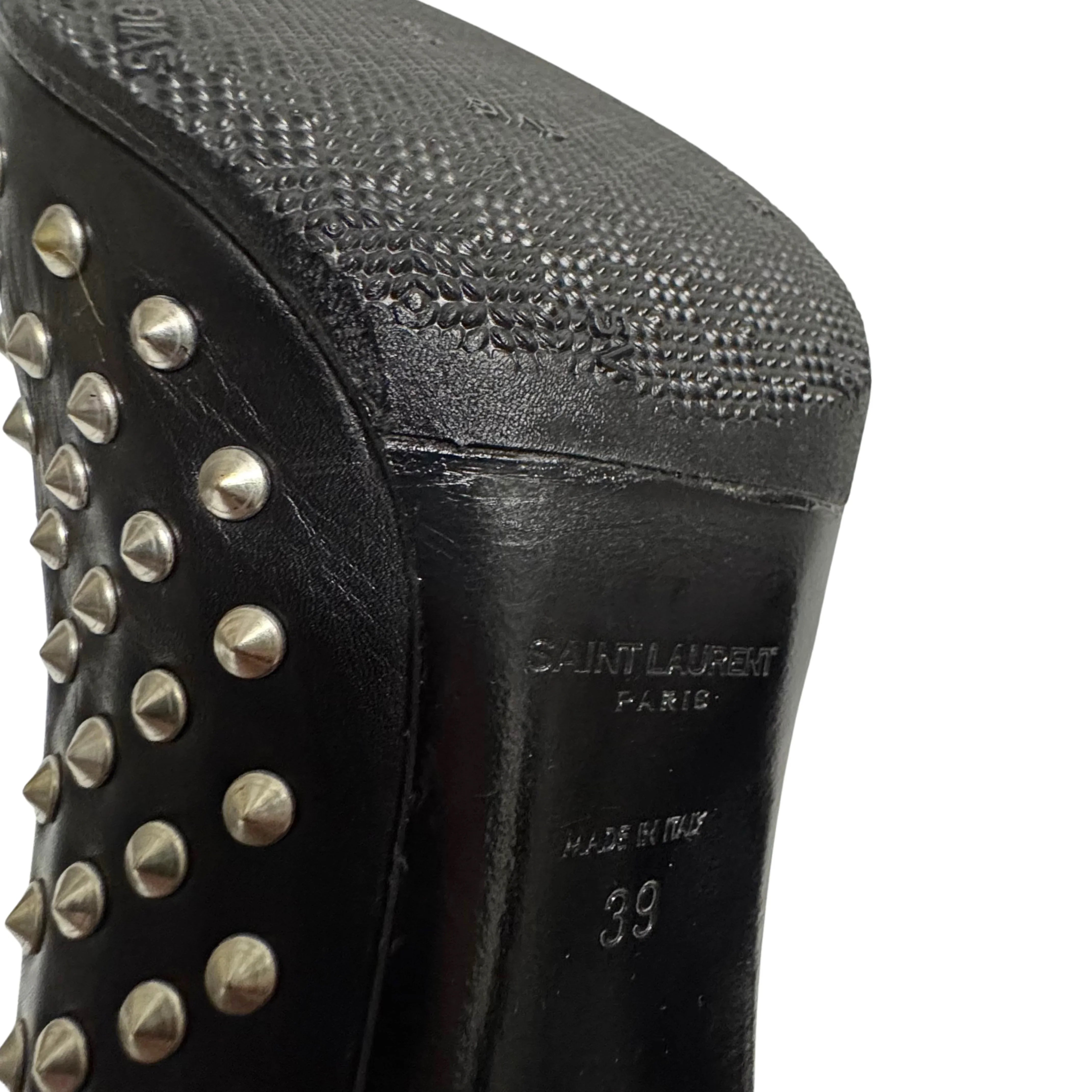 Yves Saint Laurent Leather Printed Rock stud D'Orsay Pumps