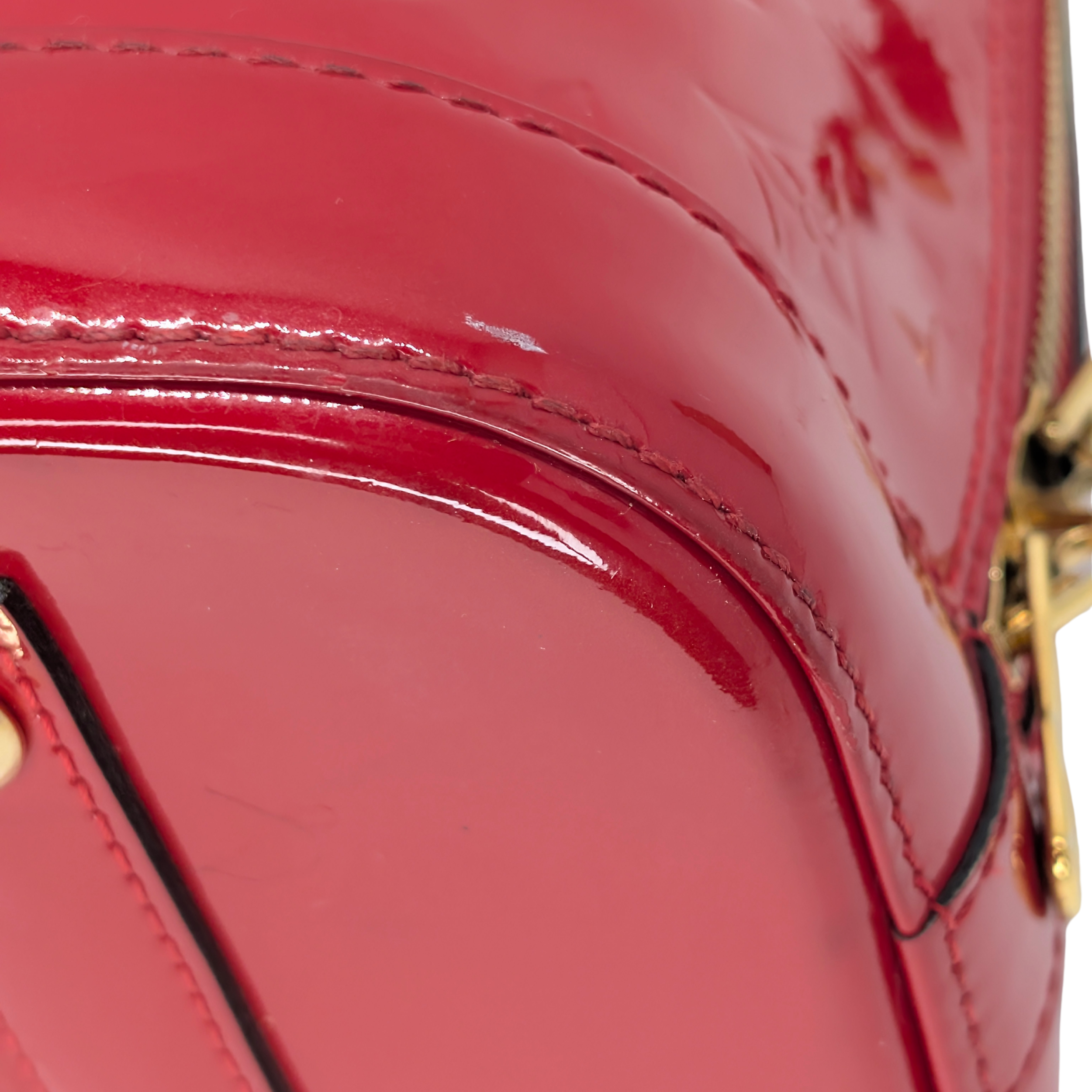 Louis Vuitton Alma Pm Vernis Leather Red Bag