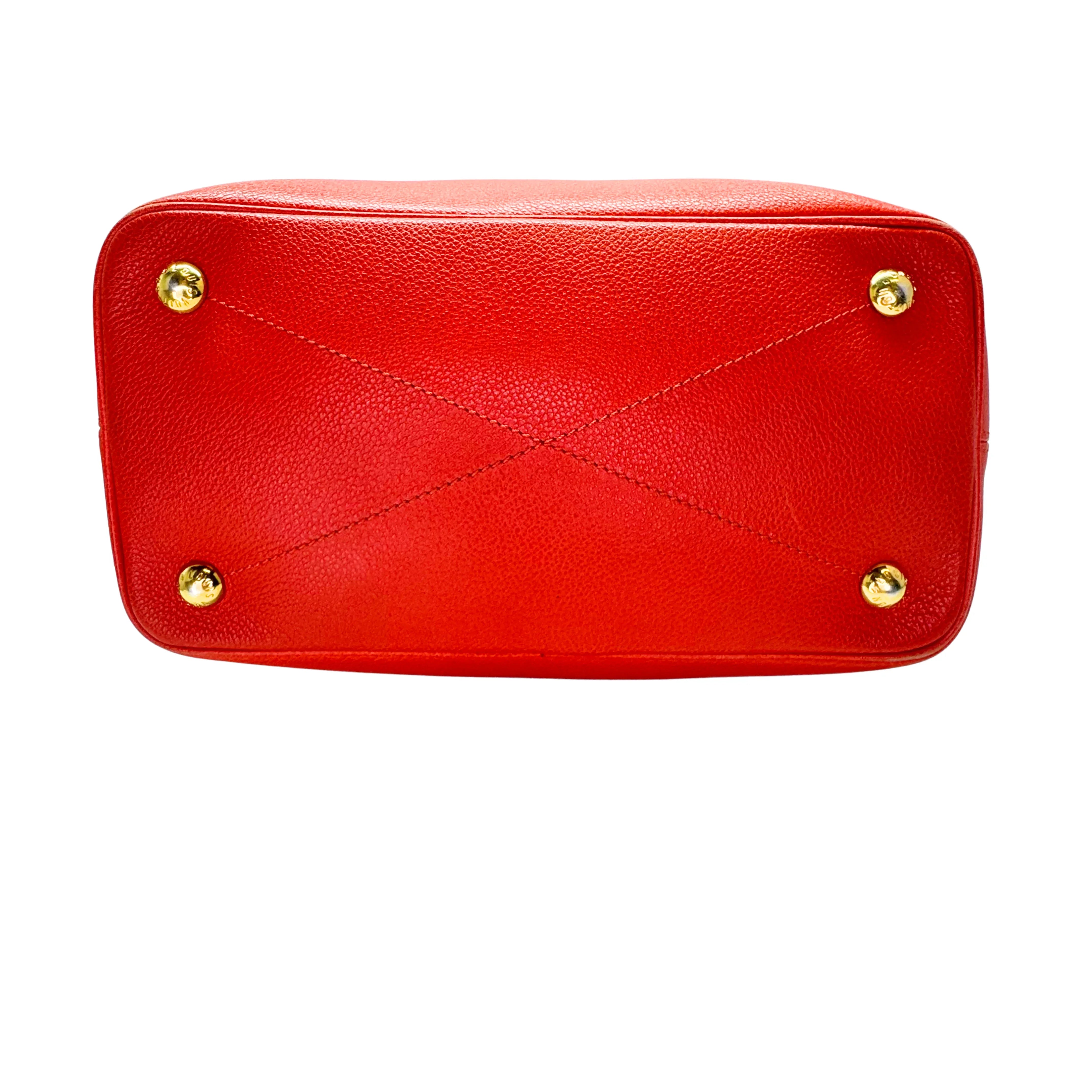 Louis Vuitton Empreinte Citadine Tote Bag Leather Red - Lost Designer