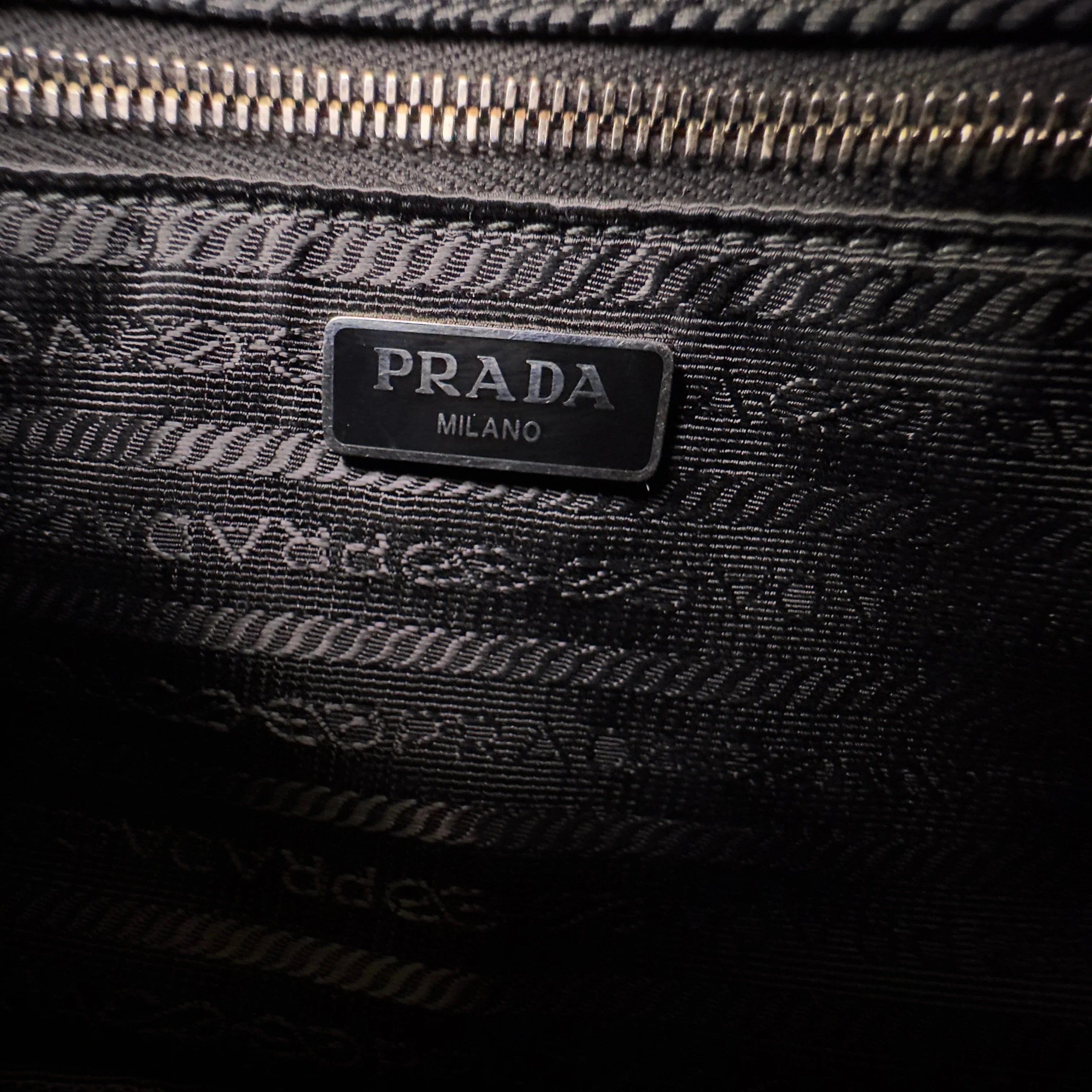 Prada Tessuto Quilted Chain Crossbody Bag Nylon Black - Lost Designer