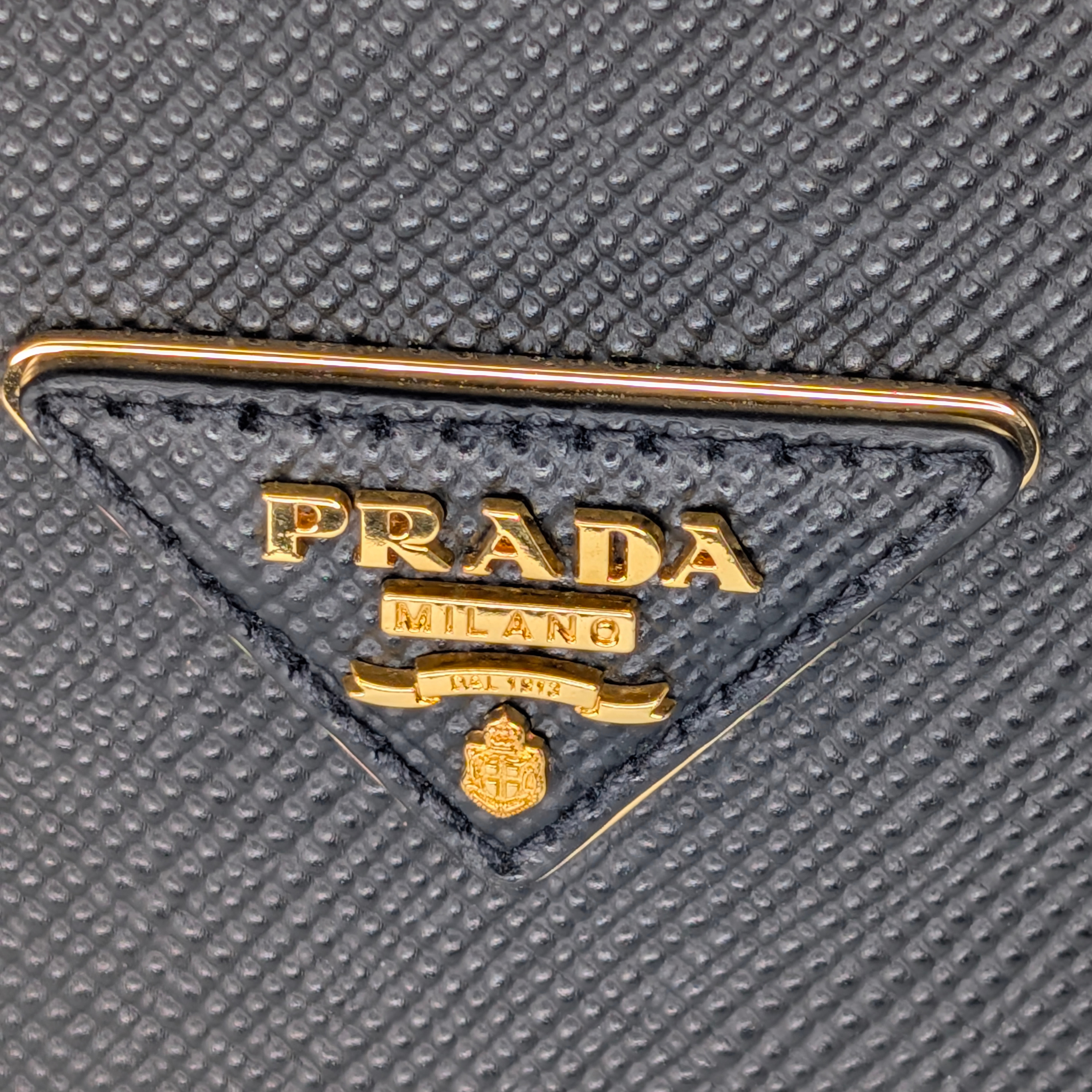 Prada Saffiano Cuir Small Panier Bucket Bag Black