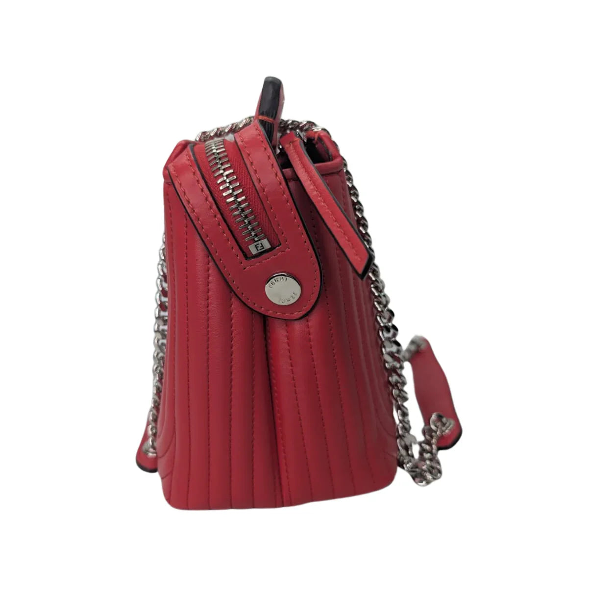 Fendi Dotcom Quilted Crossbody Bag Leather Red - Lost Designer