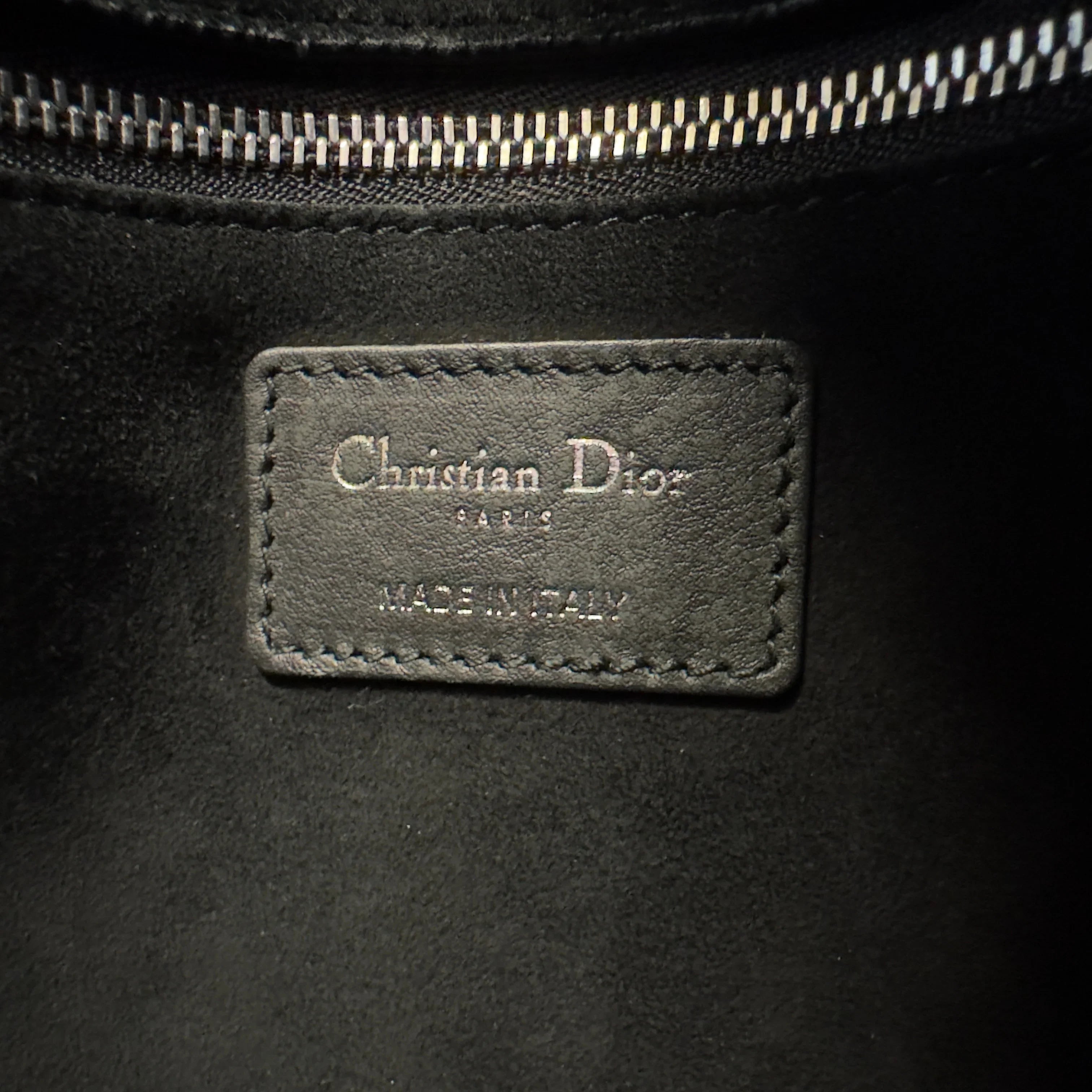 Christian Dior Large Lady Dior Studded Handbag Black - Lost Designer