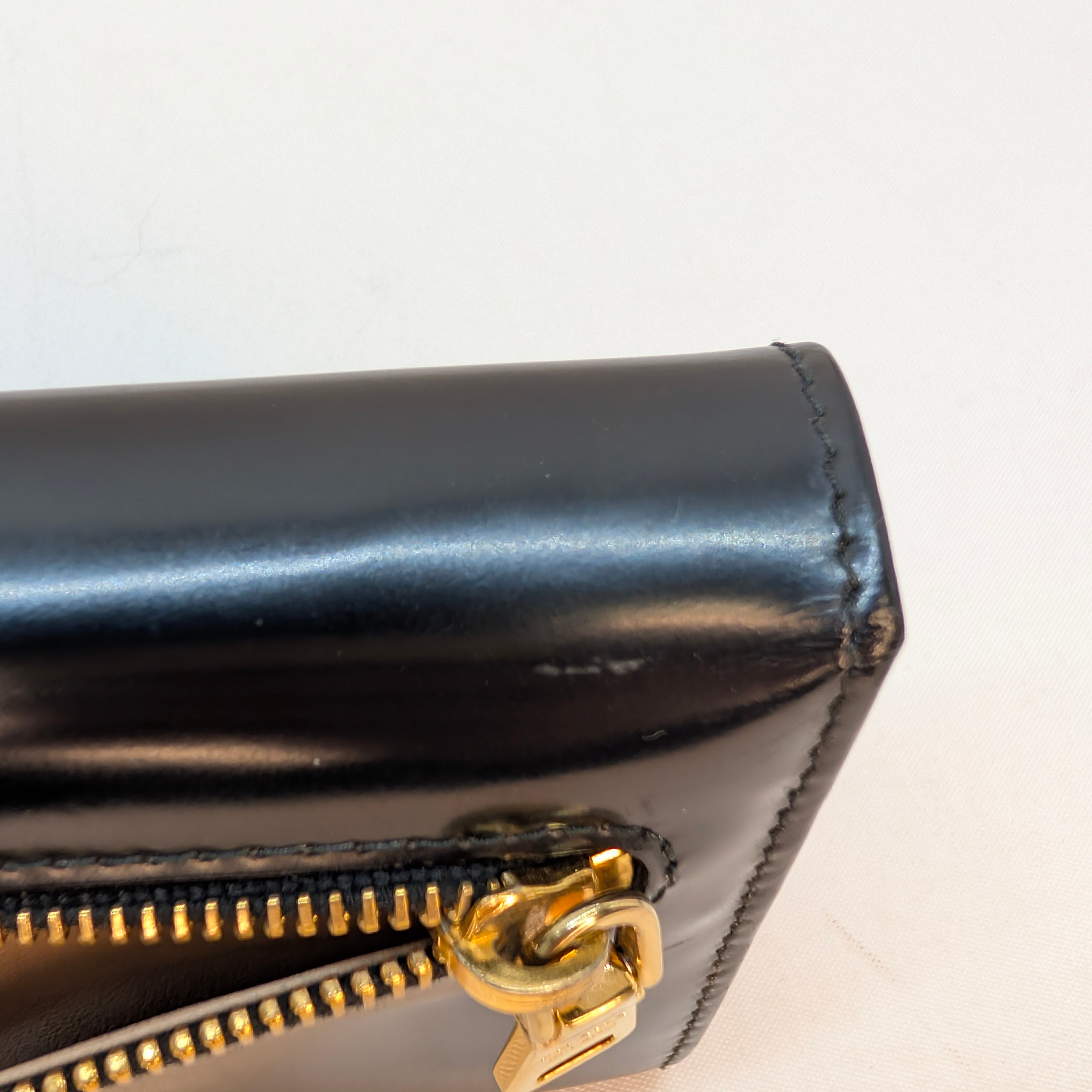Prada Calfskin Leather Long Wallet Black