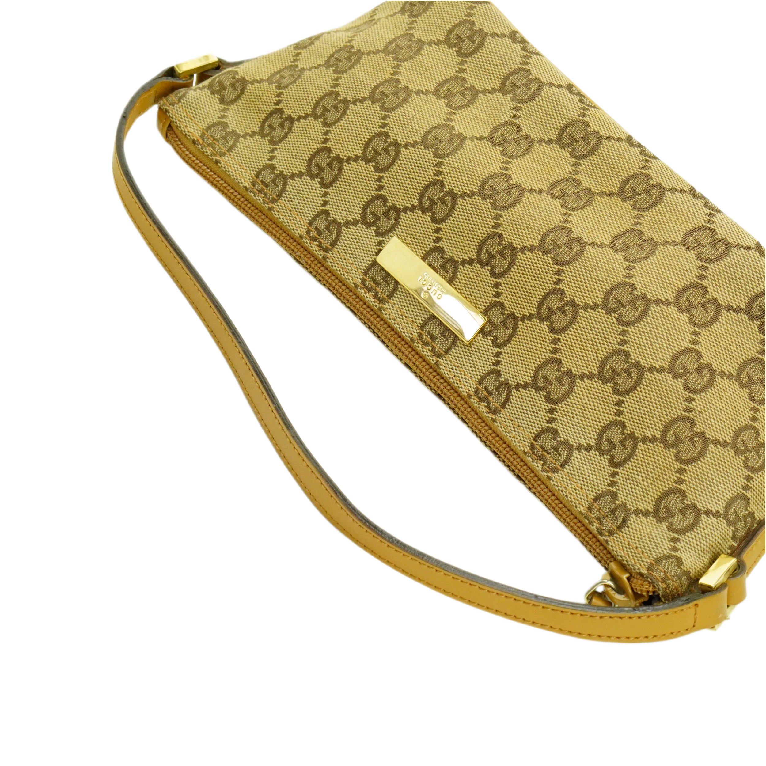 Gucci Beige GG Monogram Boat Pochette Bag