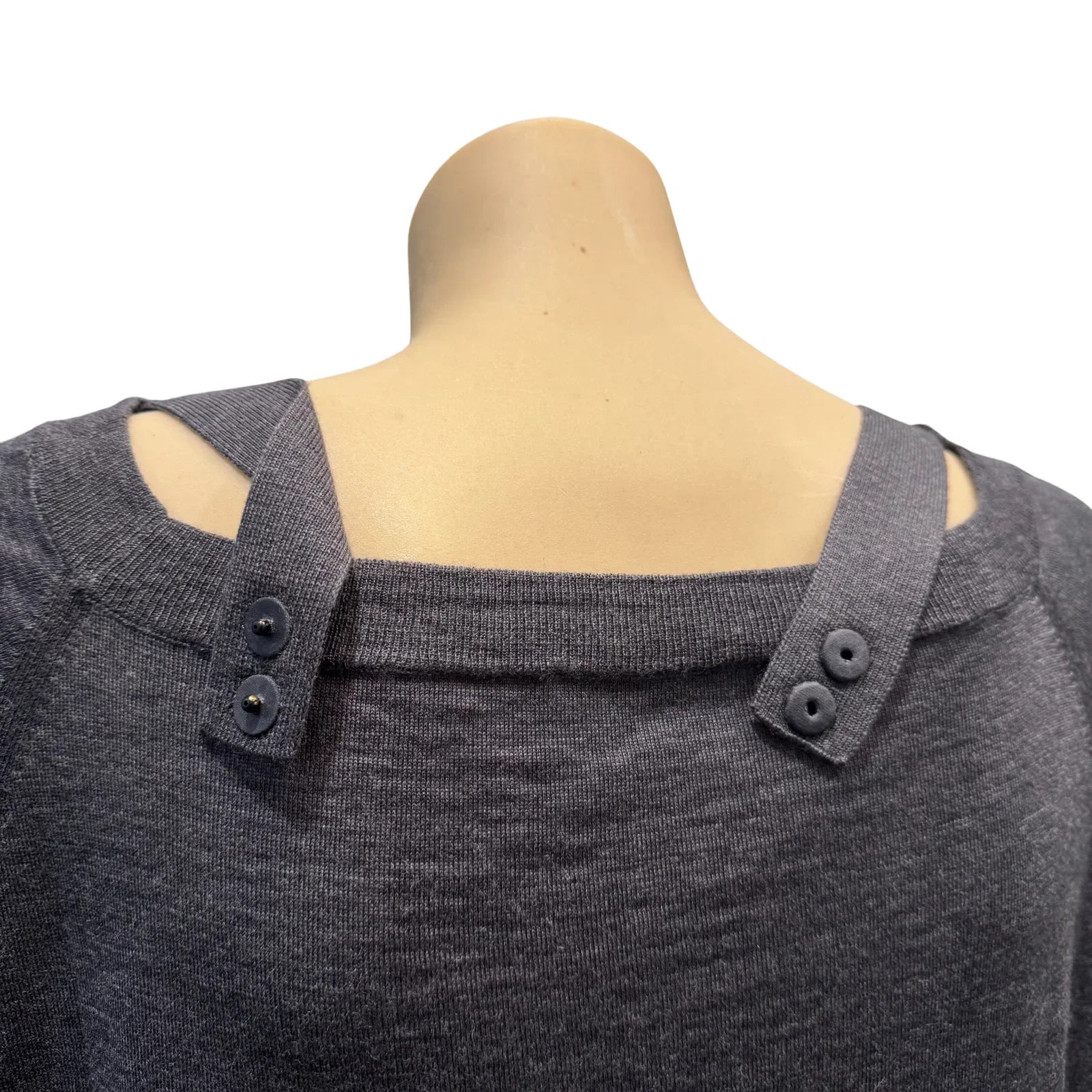 Prada Virgin Wool Relaxed Knit Sweater Grey