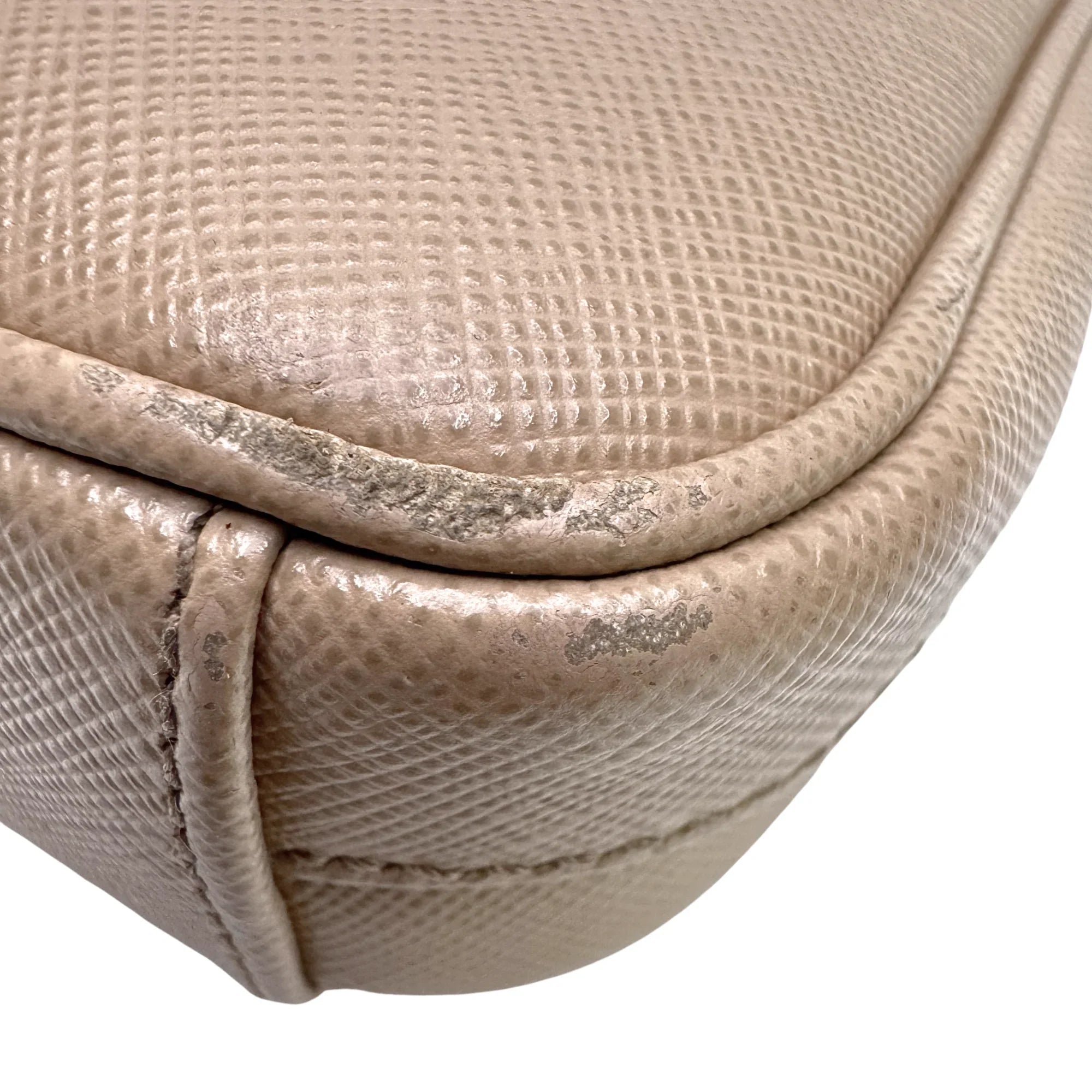 Prada Re-edition Crossbody Bag Leather Beige - Lost Designer