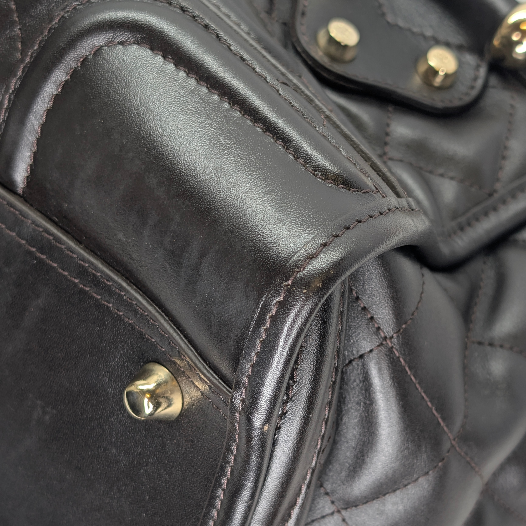 Burberry Quilted Manor Shoulder Bag Brown/Black