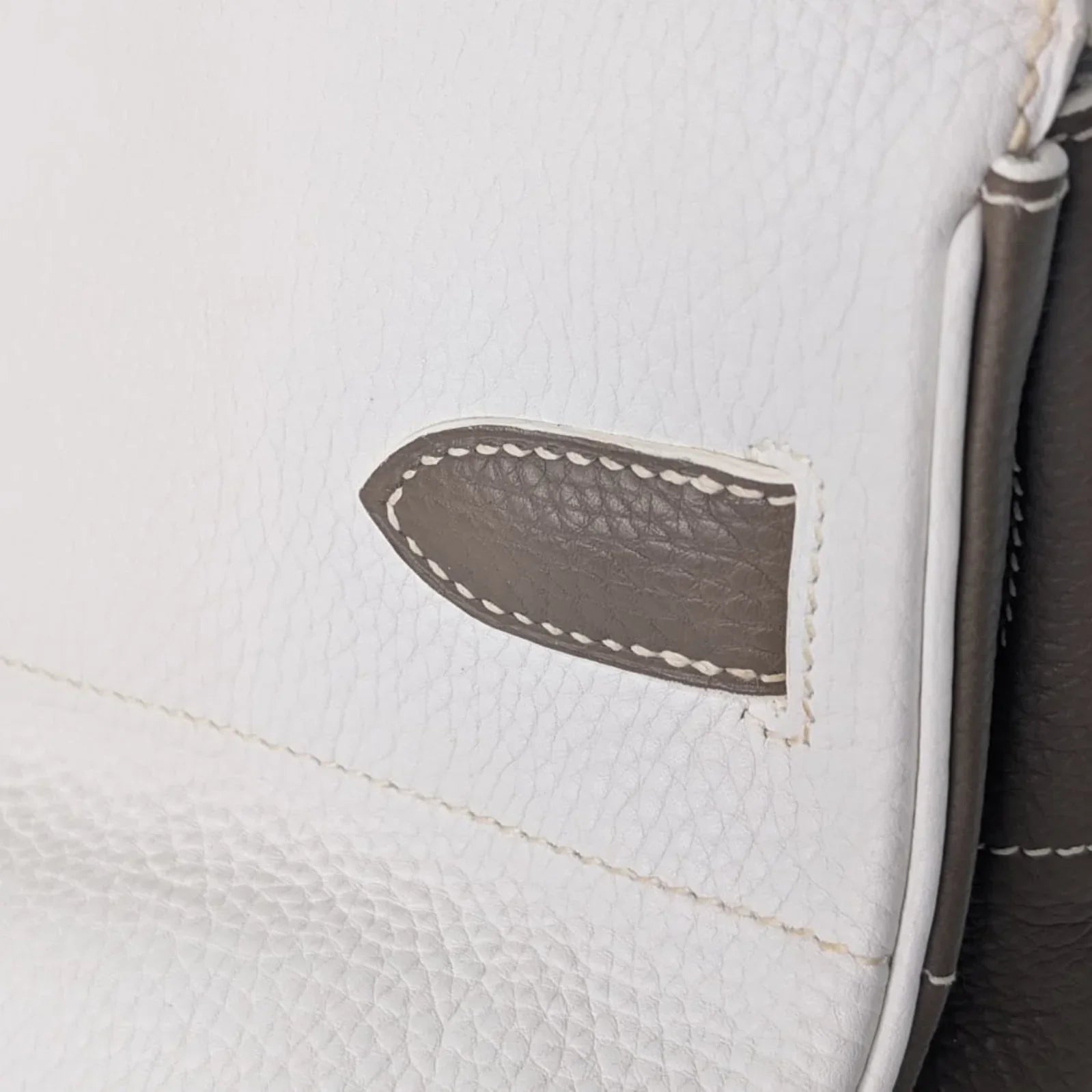 Hermès Birkin Shoulder 42 White Etoupe Clemence Palladium Hardware □J Stamp - Lost Designer