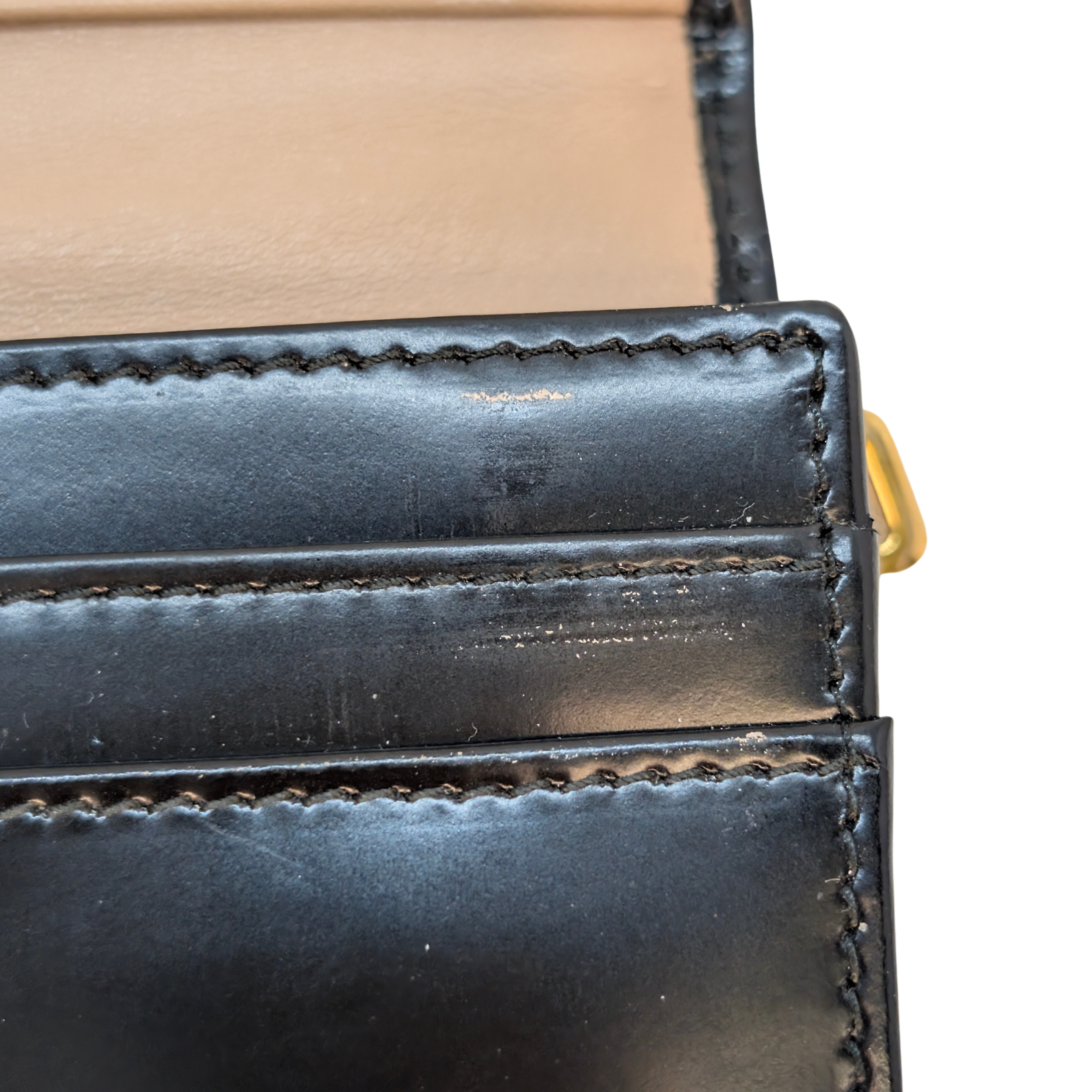 Prada Calfskin Leather Long Wallet Black