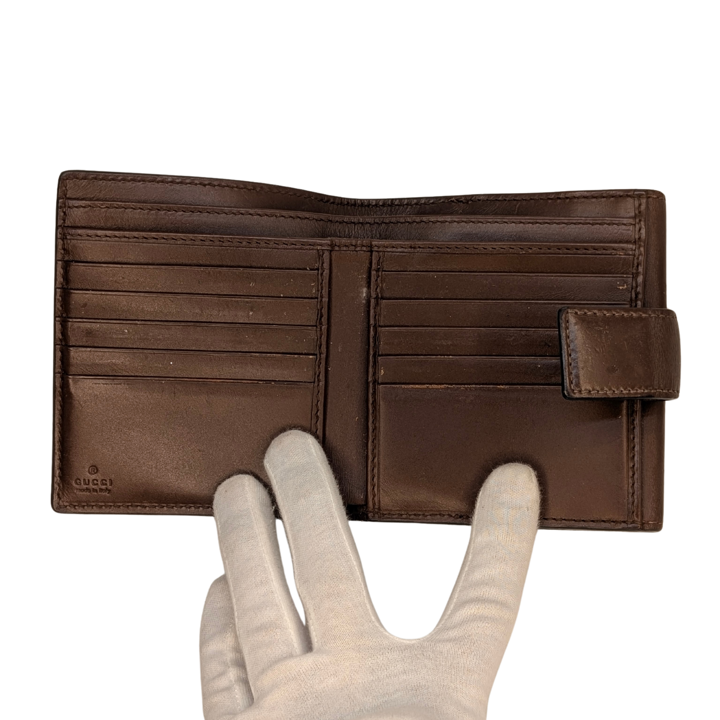 Gucci Trifold Wallet GG Supreme Brown