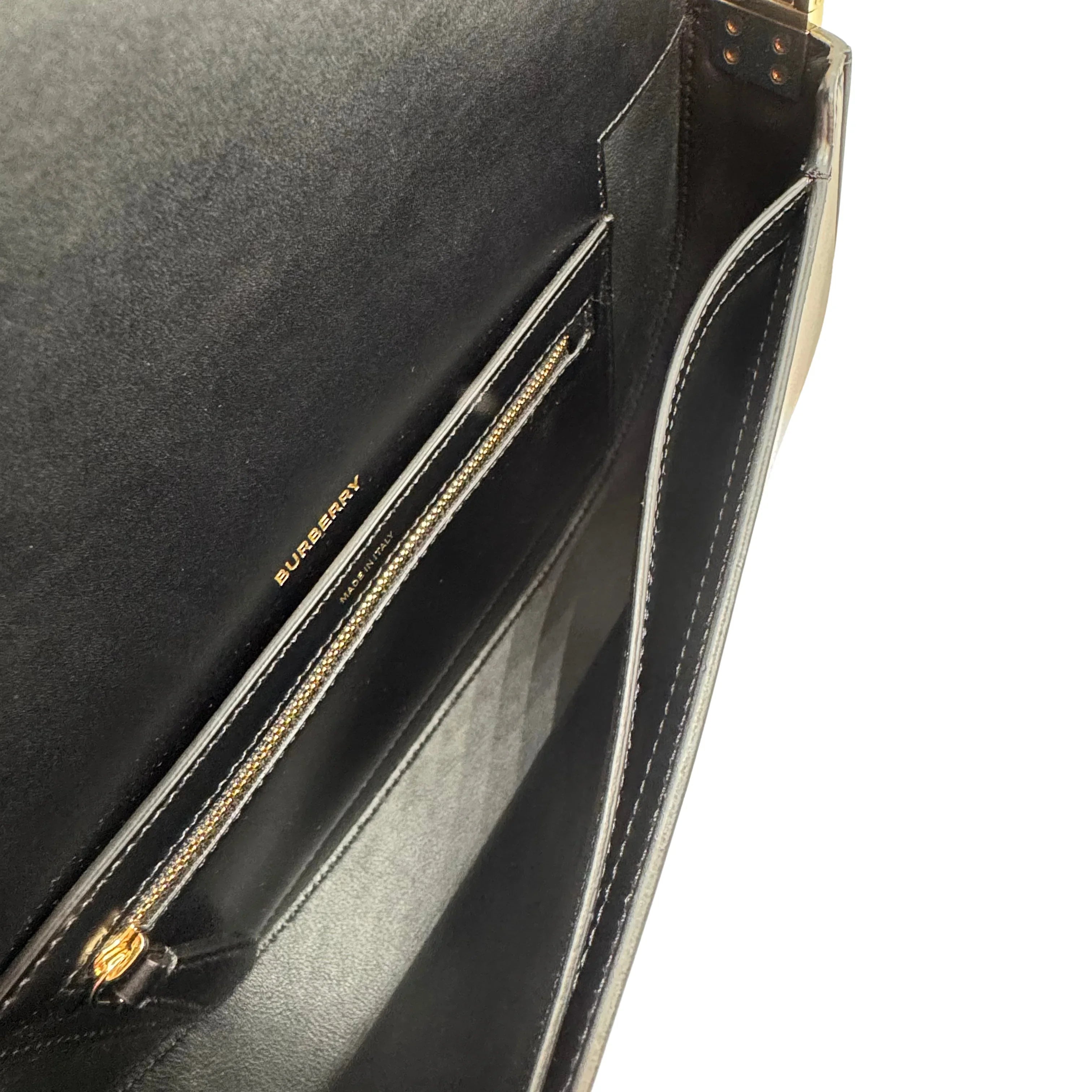 Burberry Small Olympia Handbag Leather Black - Lost Designer