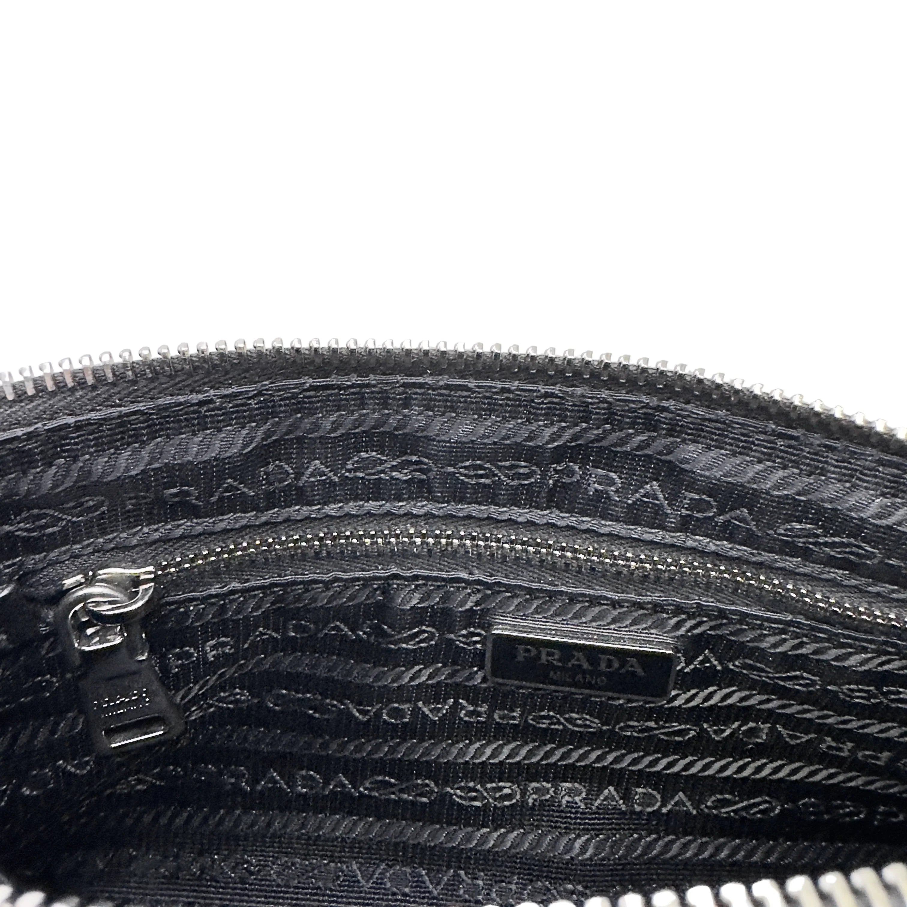 Prada Tessuto Quilted Chain Crossbody Bag Nylon Black - Lost Designer