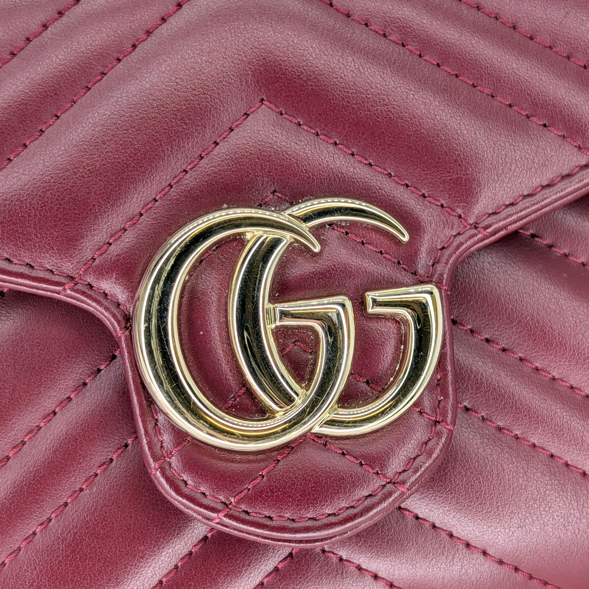 Gucci Marmont Small Wallet on Chain Bag Burgundy