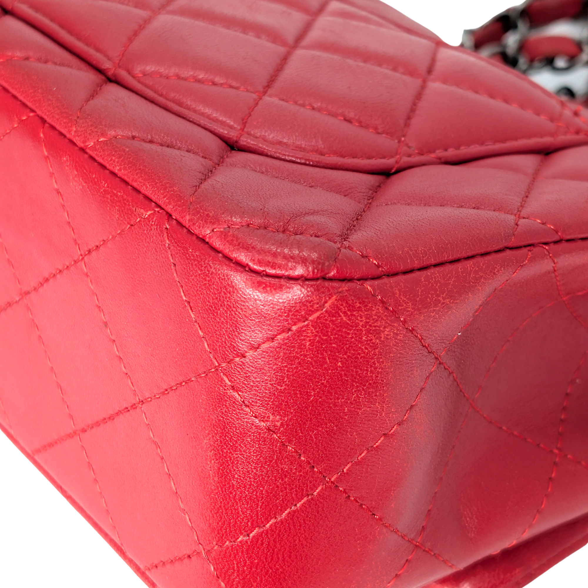 Chanel Mini Rectangular Classic Flap Bag Red