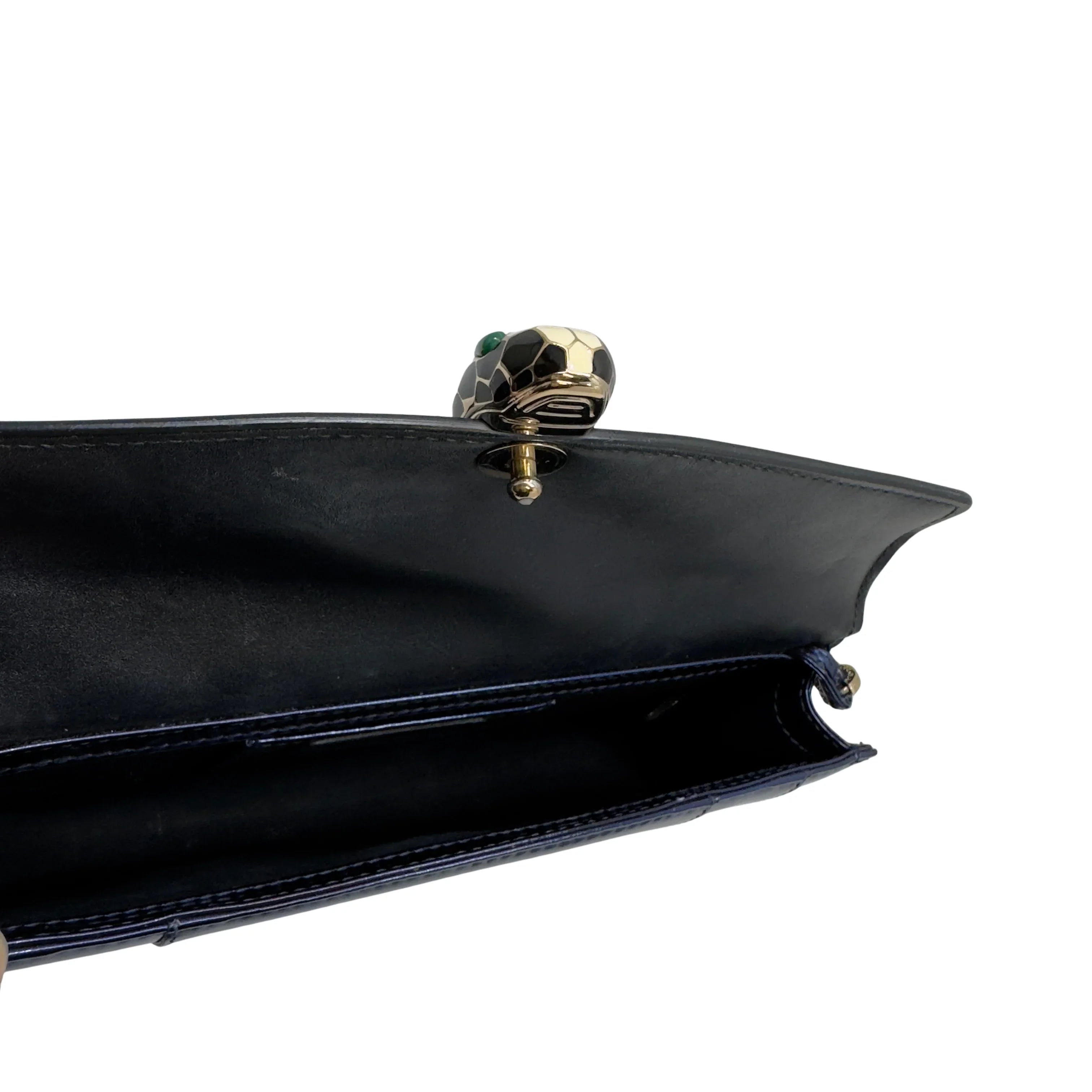 Bvlgari Serpenti Forever Chain Crossbody Bag Navy Blue - Lost Designer