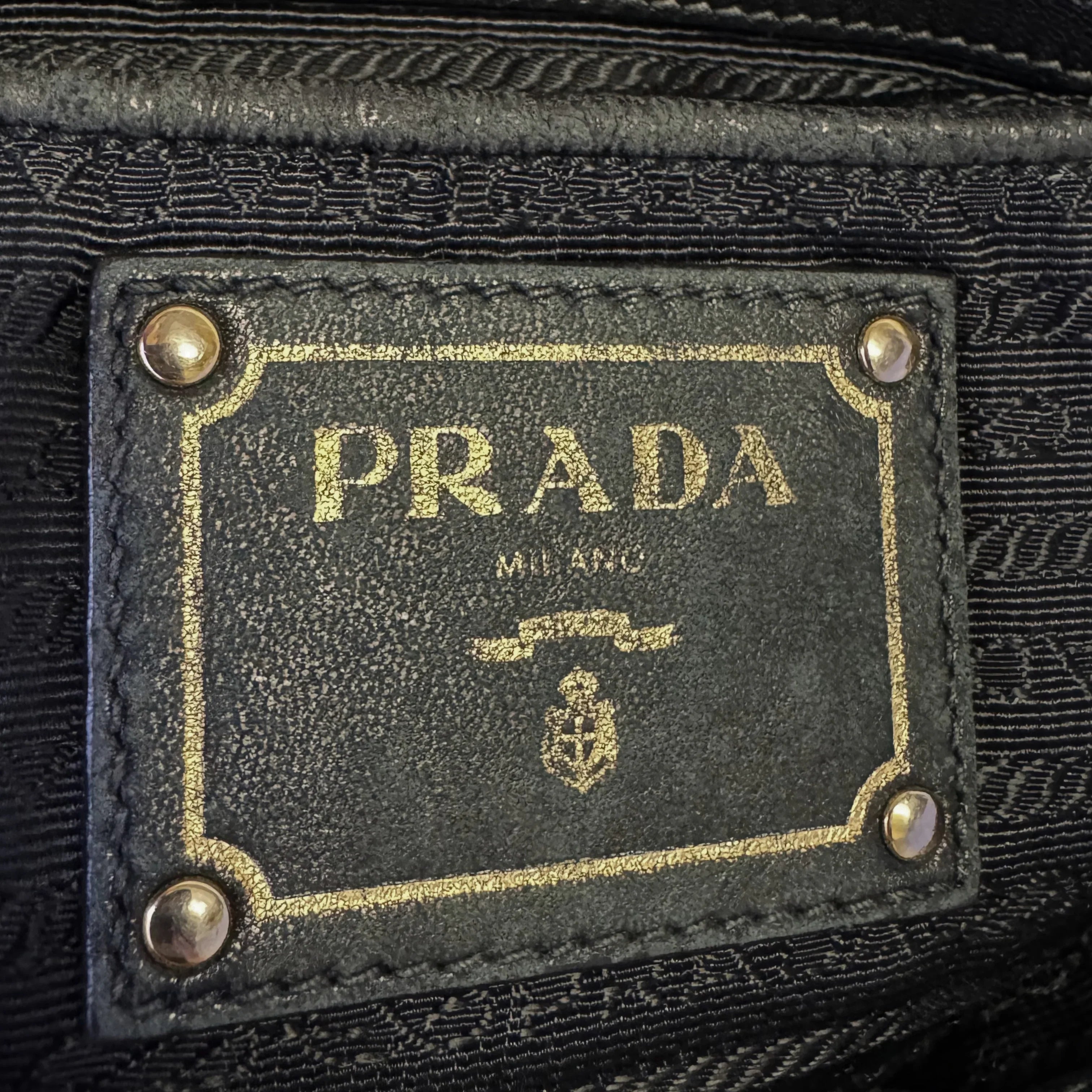Prada Black Tessuto Nylon x Leather Tote Bag
