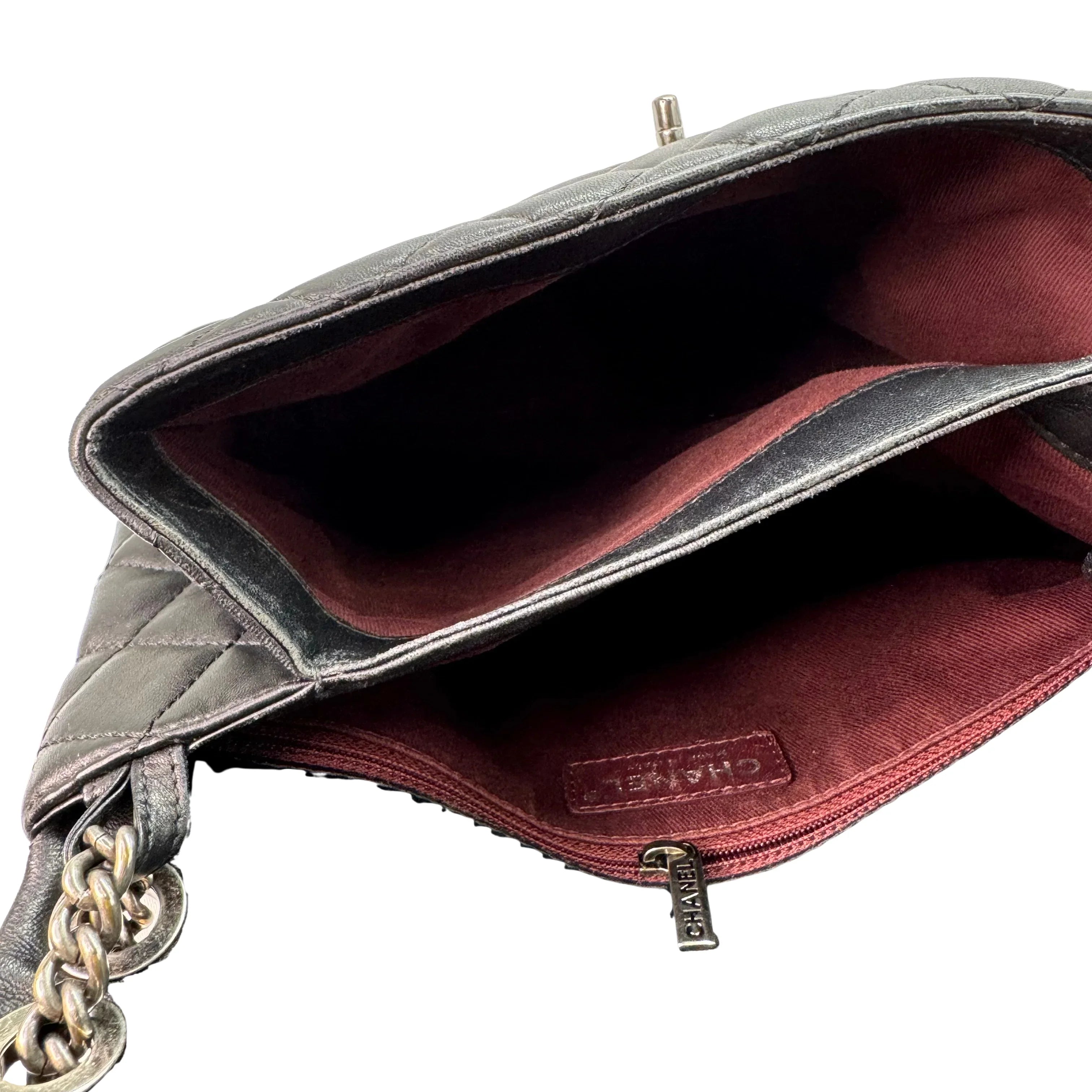 Chanel Lambskin Quilted Large Daily Supple Flap Black - Lost Designer