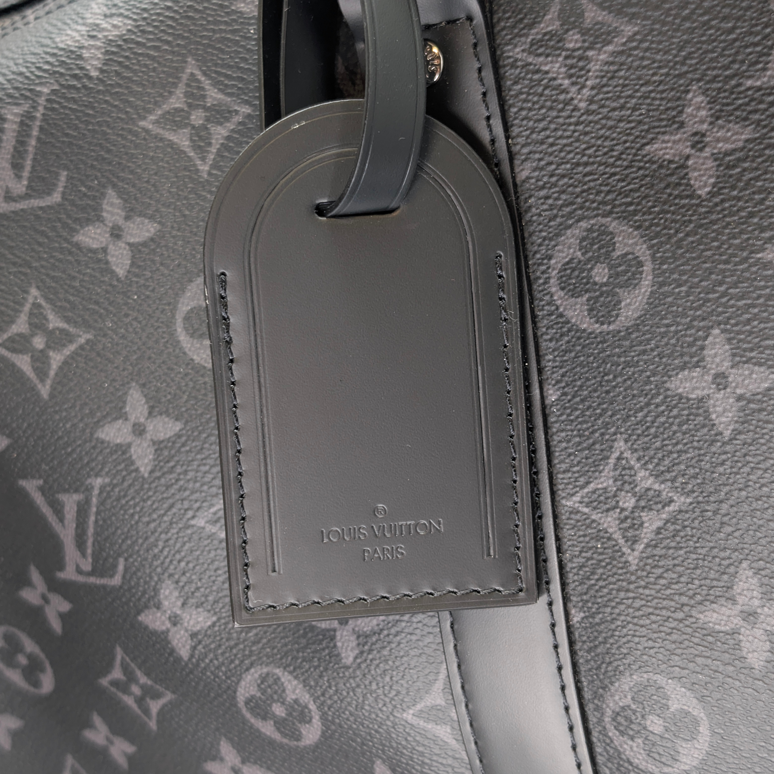 Louis Vuitton Keepall Bandoulière 55 Monogram Eclipse Charcoal Black