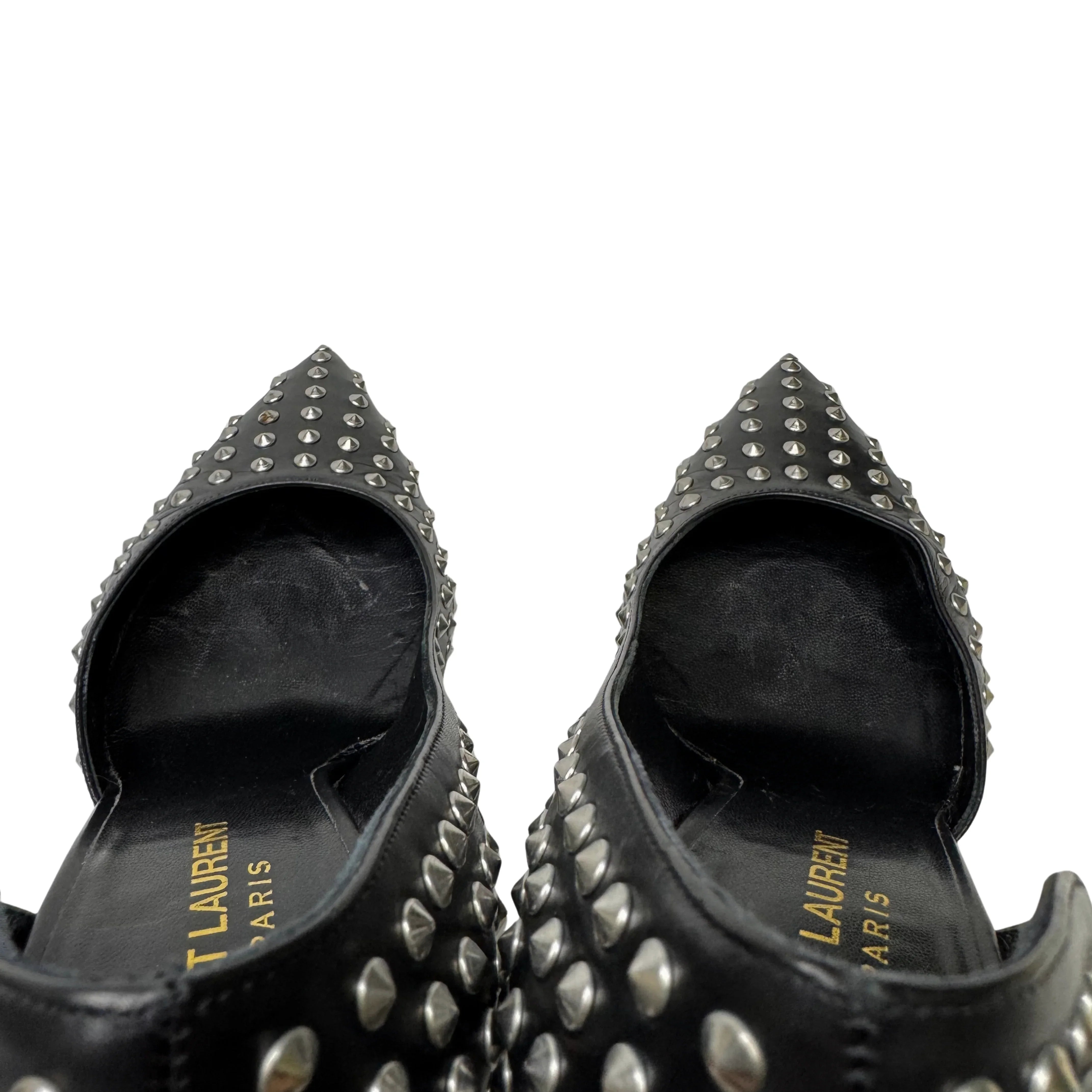 Yves Saint Laurent Leather Printed Rock stud D'Orsay Pumps