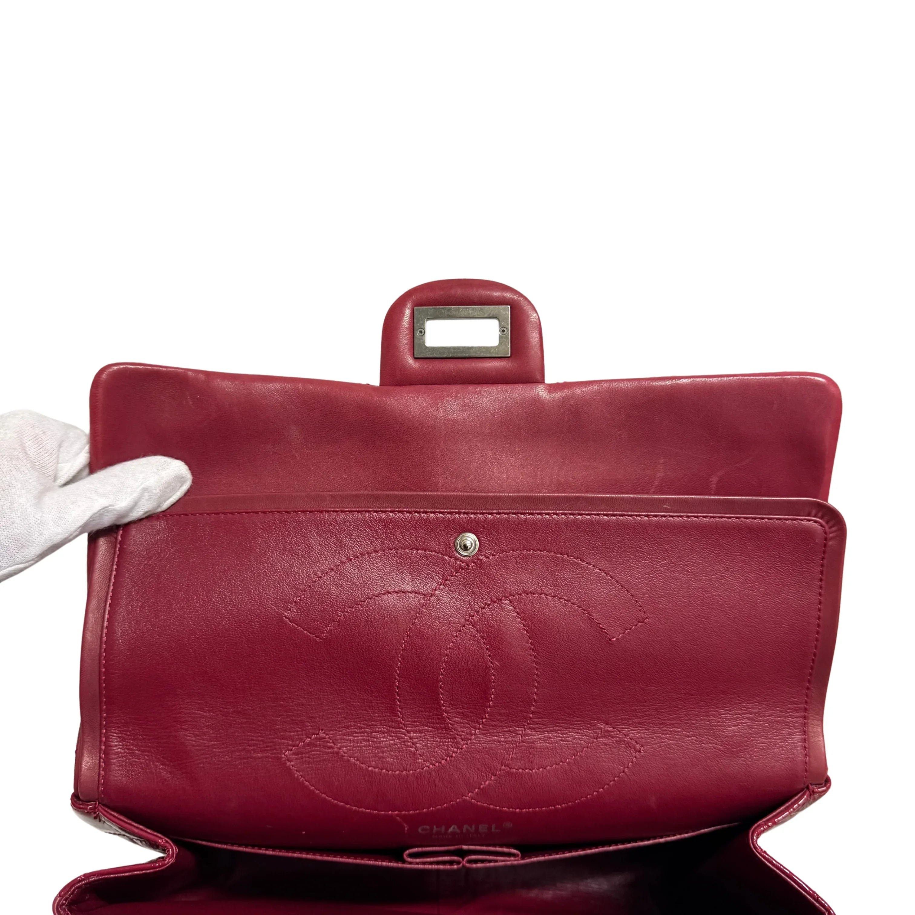 Chanel Flap Patent Calfskin Quilted 2.55 Reissue 227 Deep Red - Lost Designer