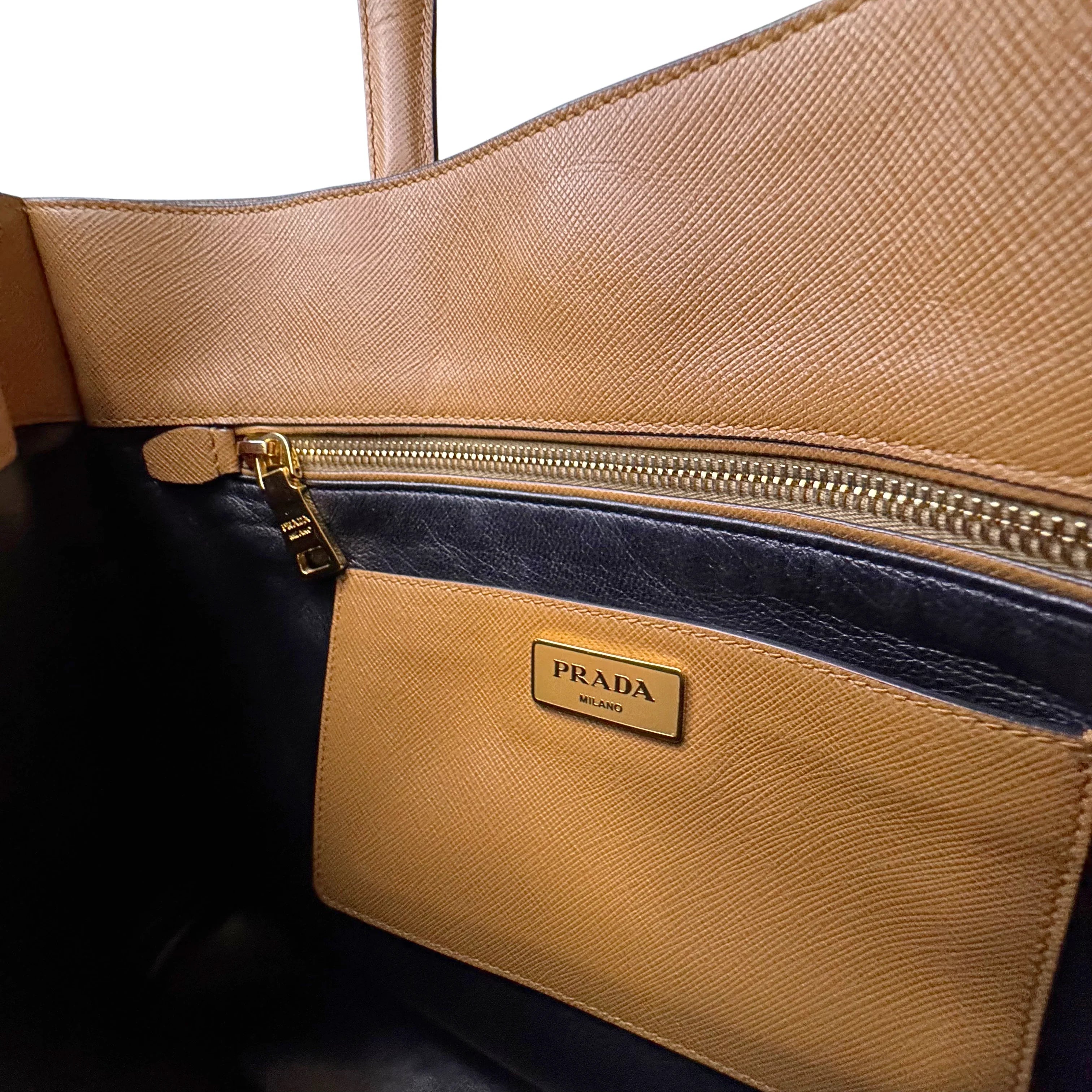 Prada Saffiano Handbag Leather Brown - Lost Designer