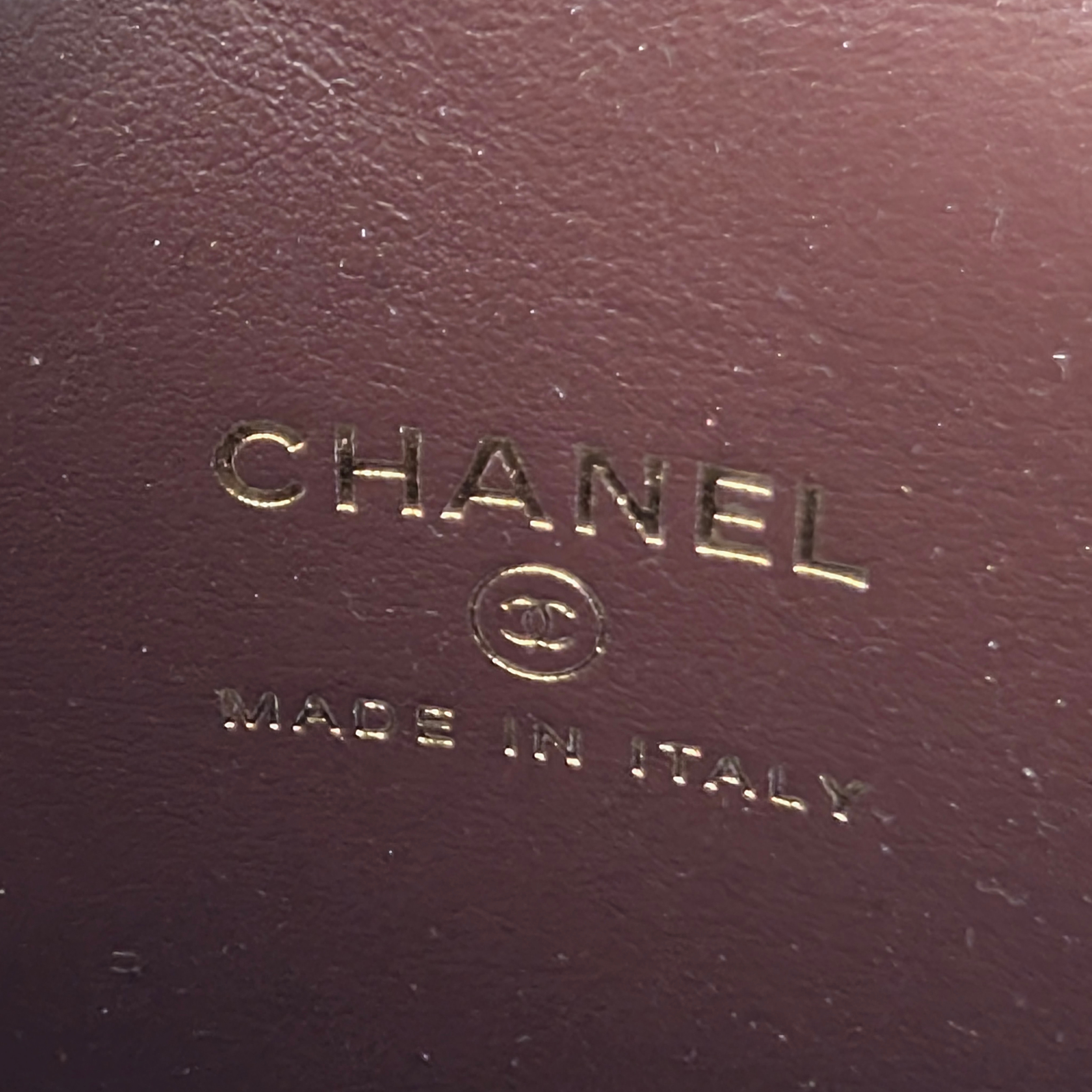 Chanel Caviar Quilted Small Vertical Coco Beauty Vanity Case with Chain Black