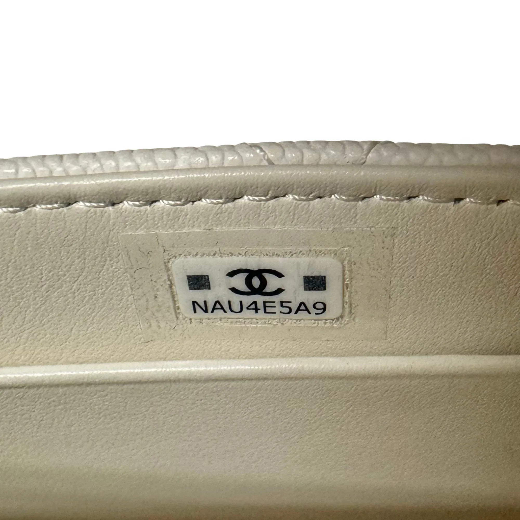 Chanel Micro Coco Handle Bag in White Caviar Leather