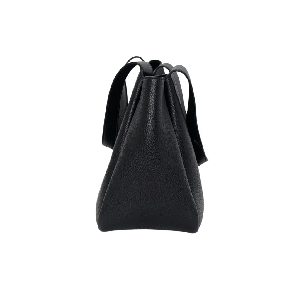Prada Daino Soft Medium Dynamique Tote Bag Black - Lost Designer
